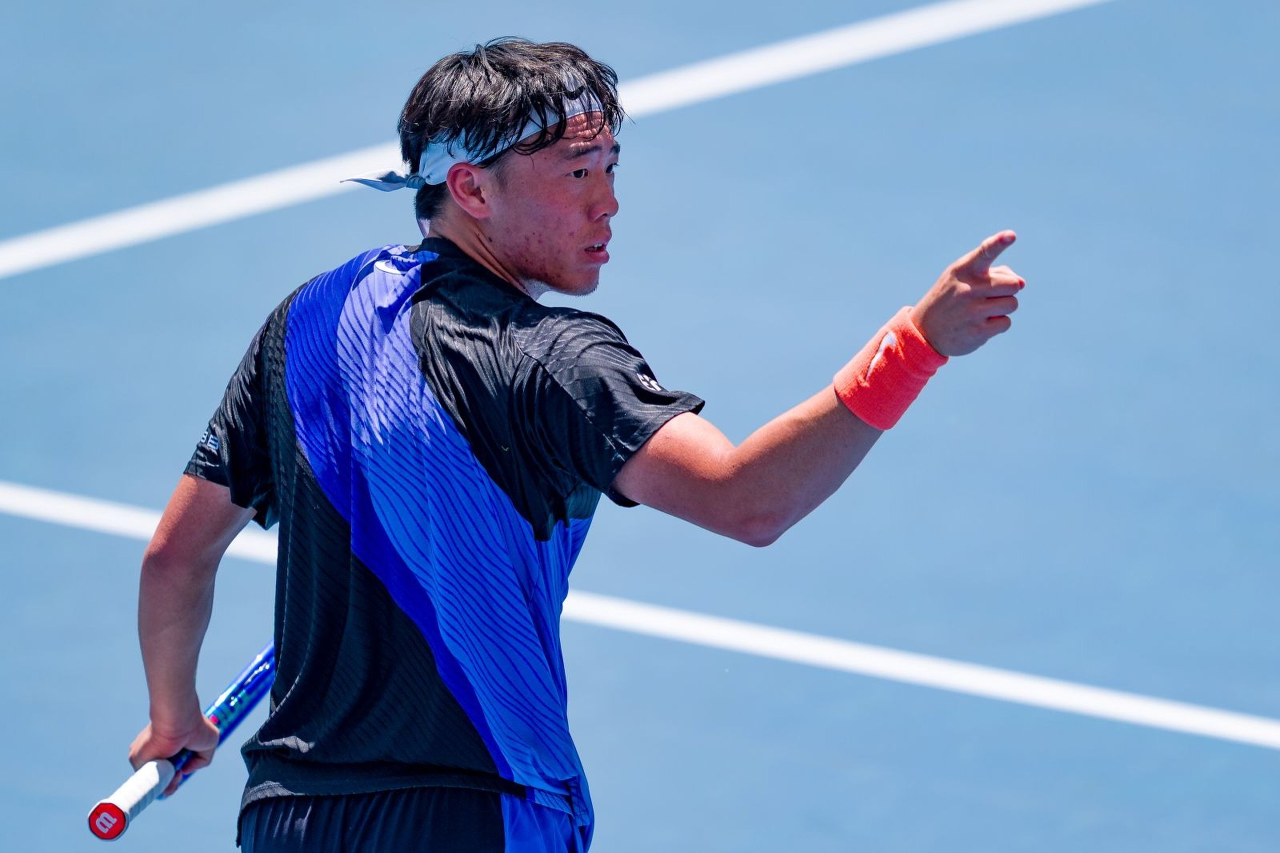 Coleman Wong, here in action during last month’s Australian Open qualifiers, is into his second successive ATP 250 quarter-final. Photo: Handout