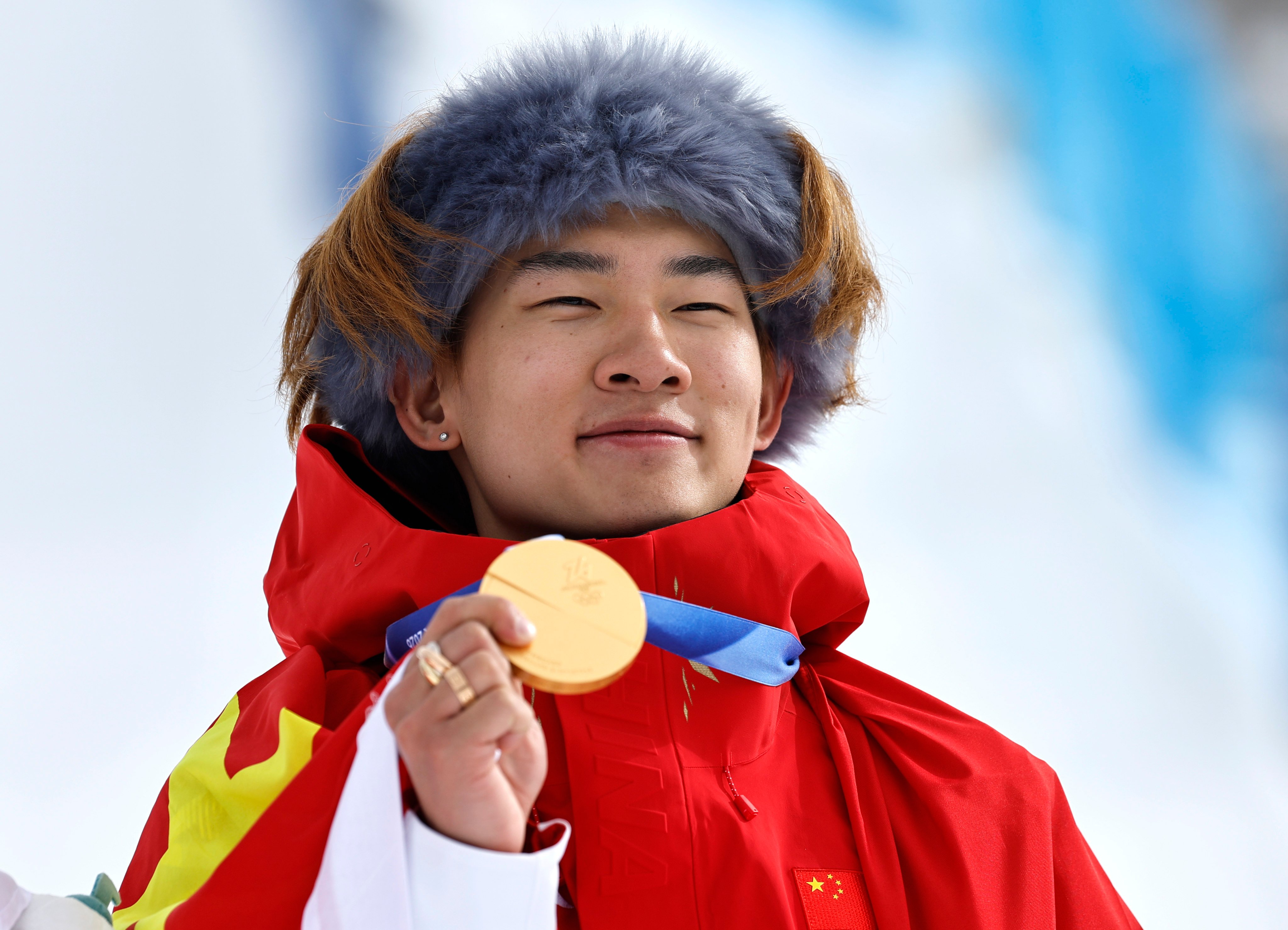 Su Yiming of China won the men’s slopestyle event on Wednesday, adding gold to the big air bronze he claimed at the start of the Milano Cortina Games. Photo: Xinhua
