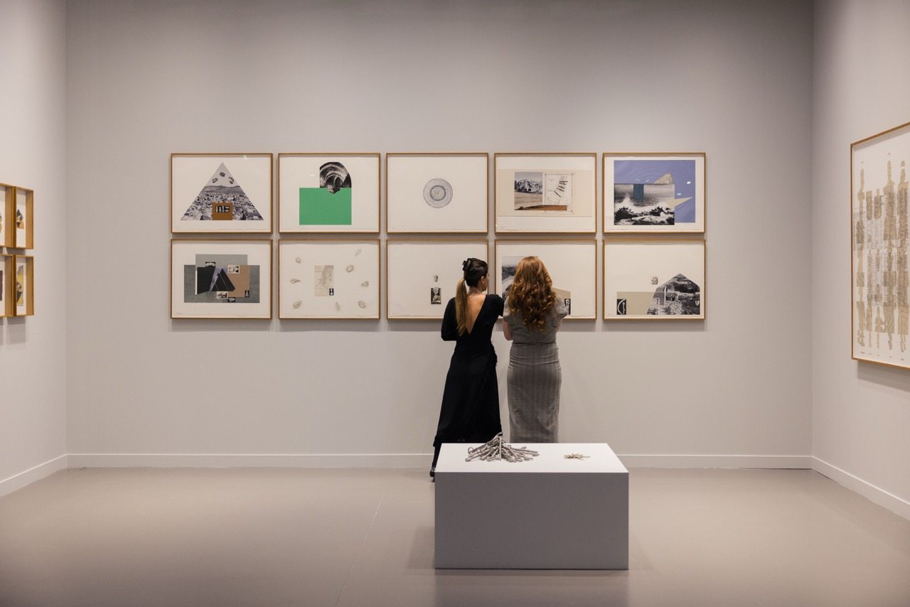 Palestinian artist Hazem Harb’s artwork on show at Art Basel Qatar, presented by Tabari Artspace, in February 2026. The debut of Art Basel Qatar signals Doha’s ambition to become the Middle East’s leading art hub. Photo: Art Basel