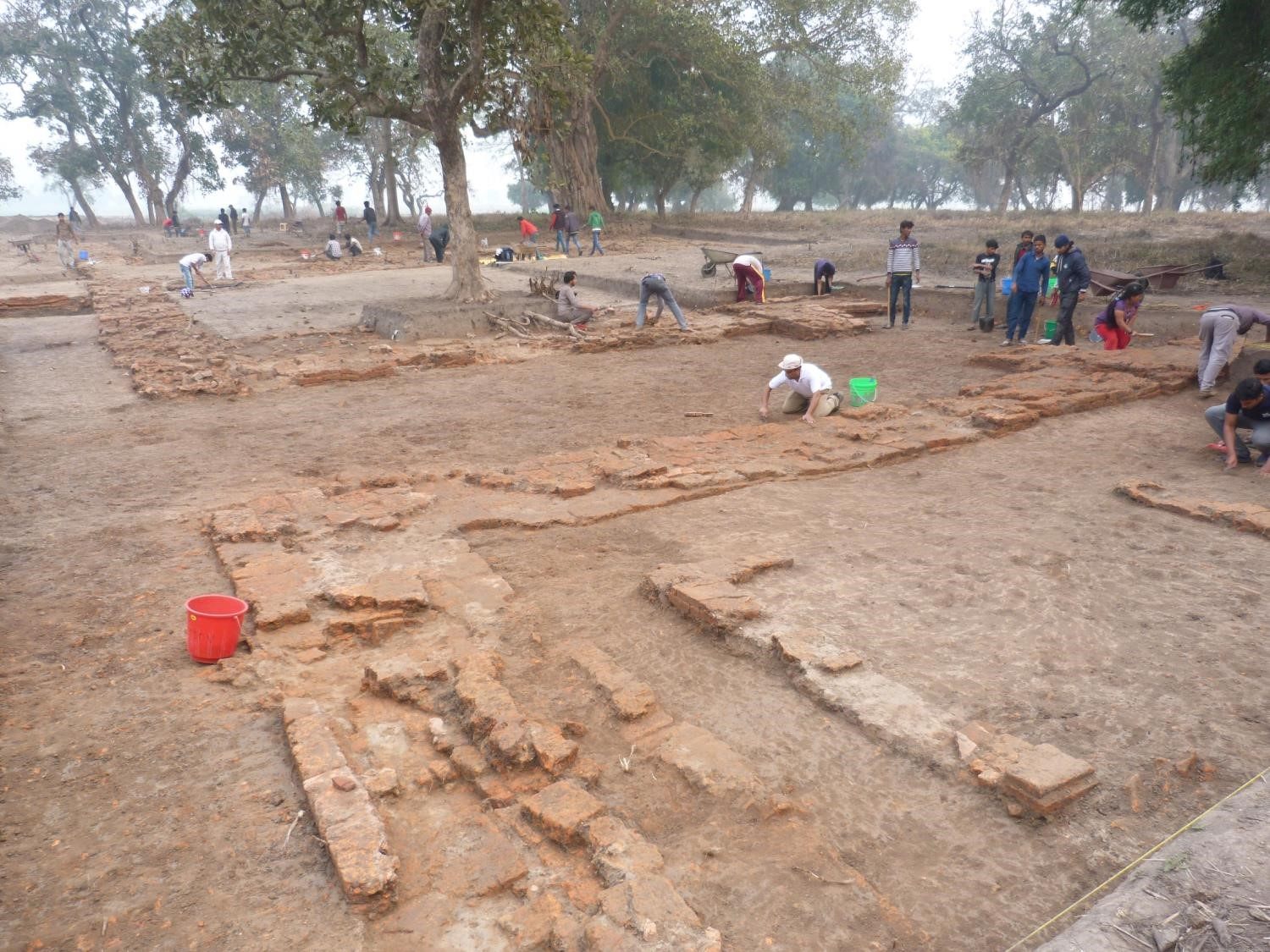 Archaeologists at work in Tilaurakot, Lumbini, Nepal. Photo: Department of Archaeology, Nepal