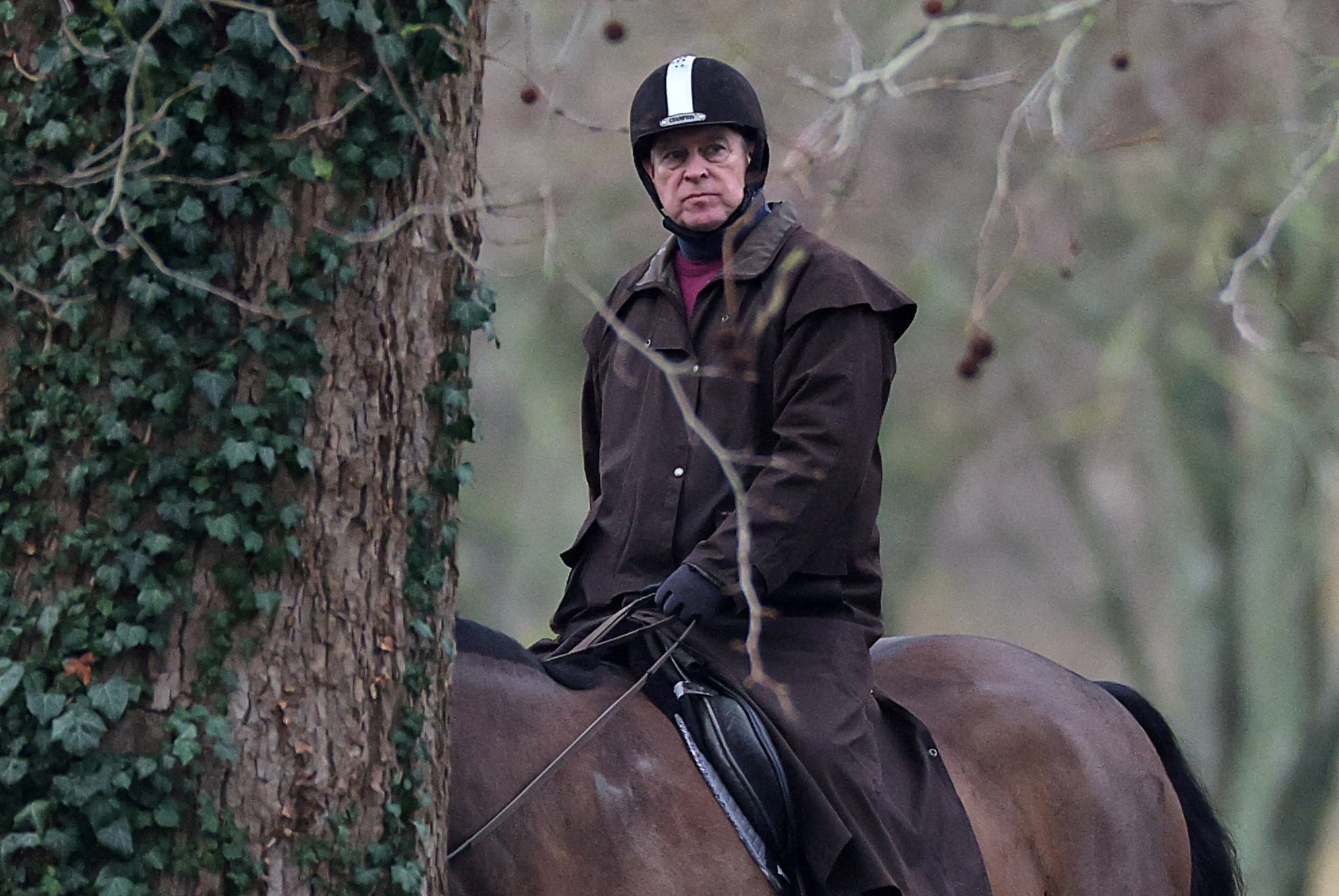 Andrew Mountbatten-Windsor rides a horse in Windsor Great Park earlier this month. Photo: Reuters