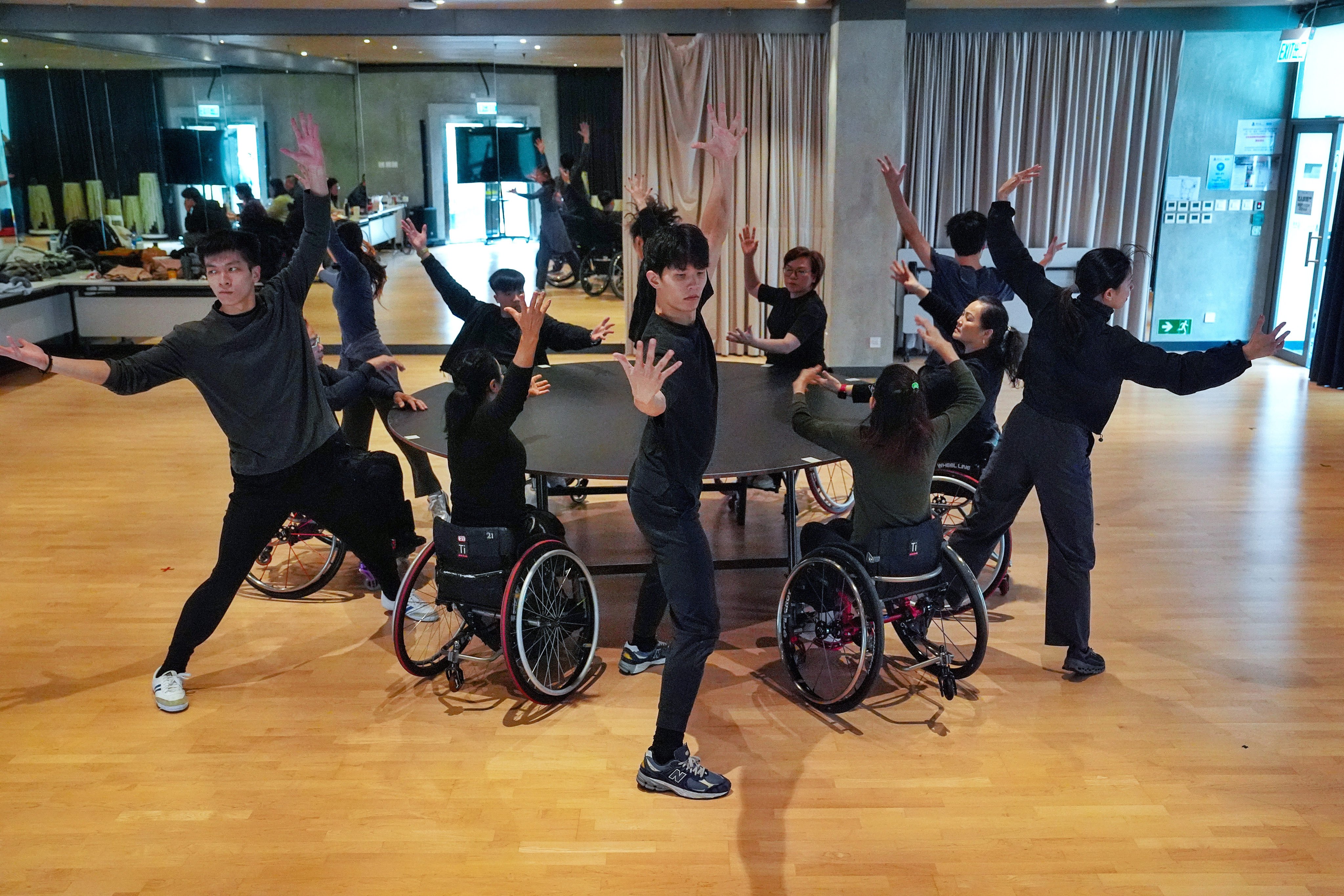 Dancers rehearse for Wayfaring Beyond. Photo: Elson Li