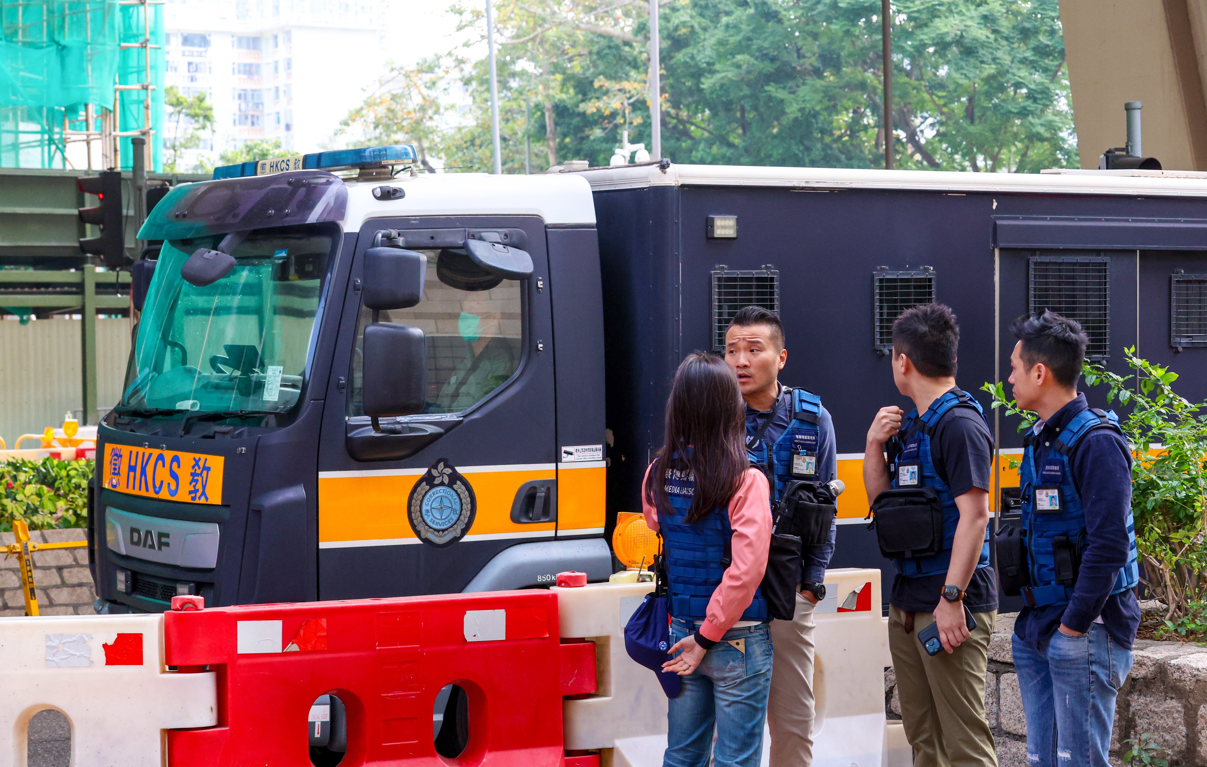 A correctional services vehicle transports the appellants to court. Photo: Dickson Lee