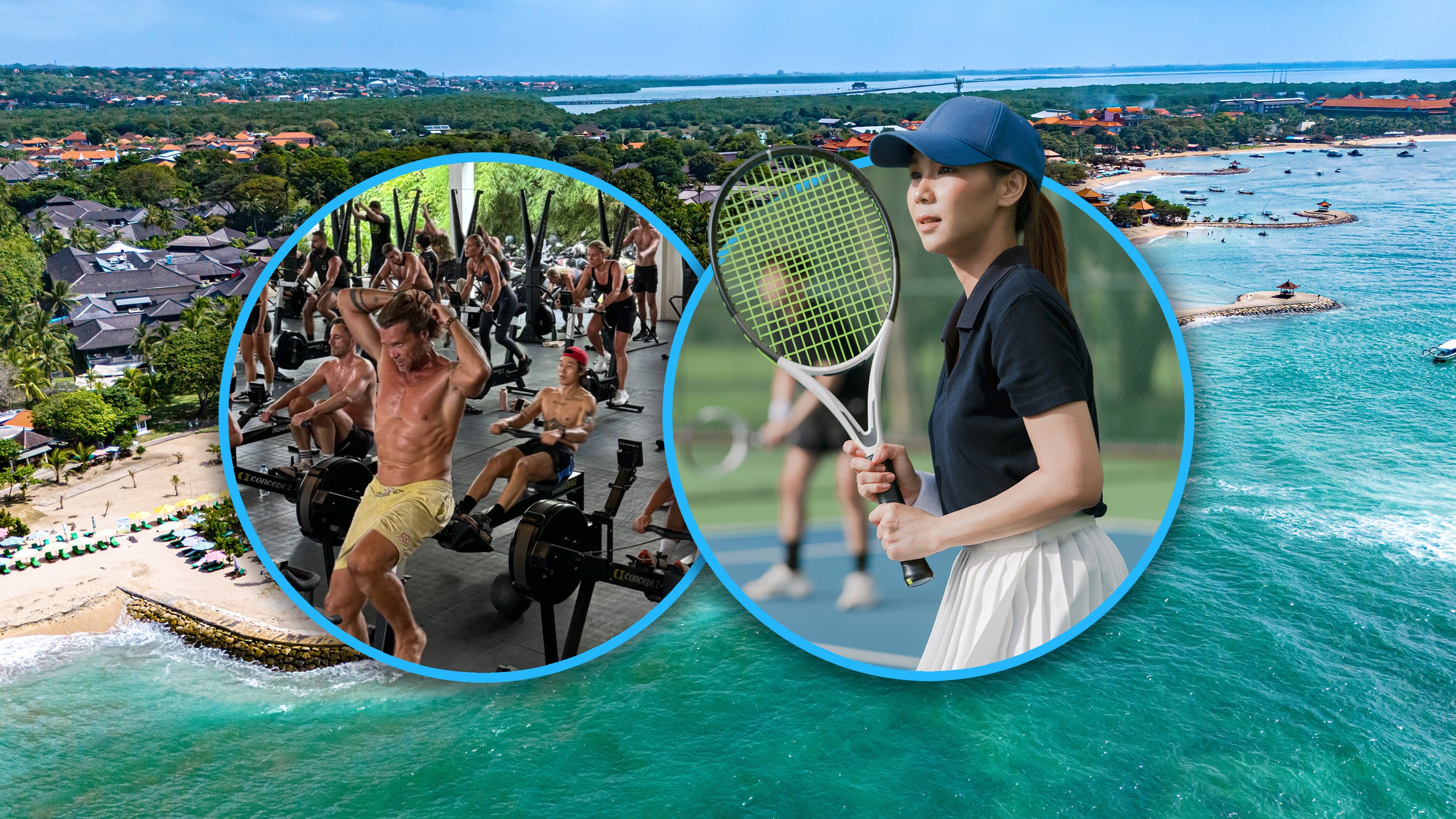 A new trend called “Sportcation” is gaining popularity among young Chinese travellers. It has turned Bali, Indonesia, from a honeymoon destination to a place for athletic activities. Photo: SCMP composite/Shutterstock/RedNote