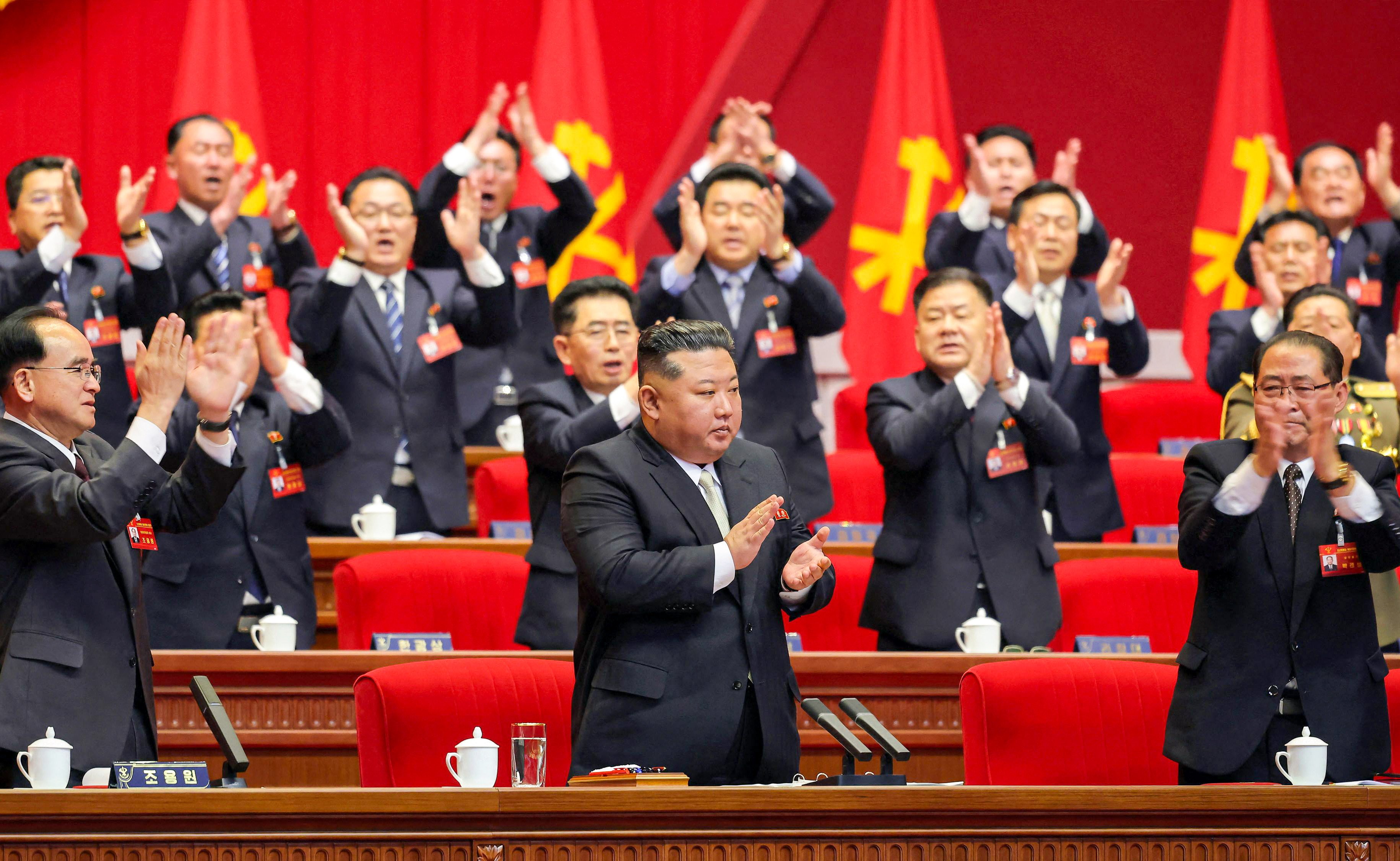 North Korean leader Kim Jong-un pictured at the party congress which concluded on Monday. Photo: AFP
