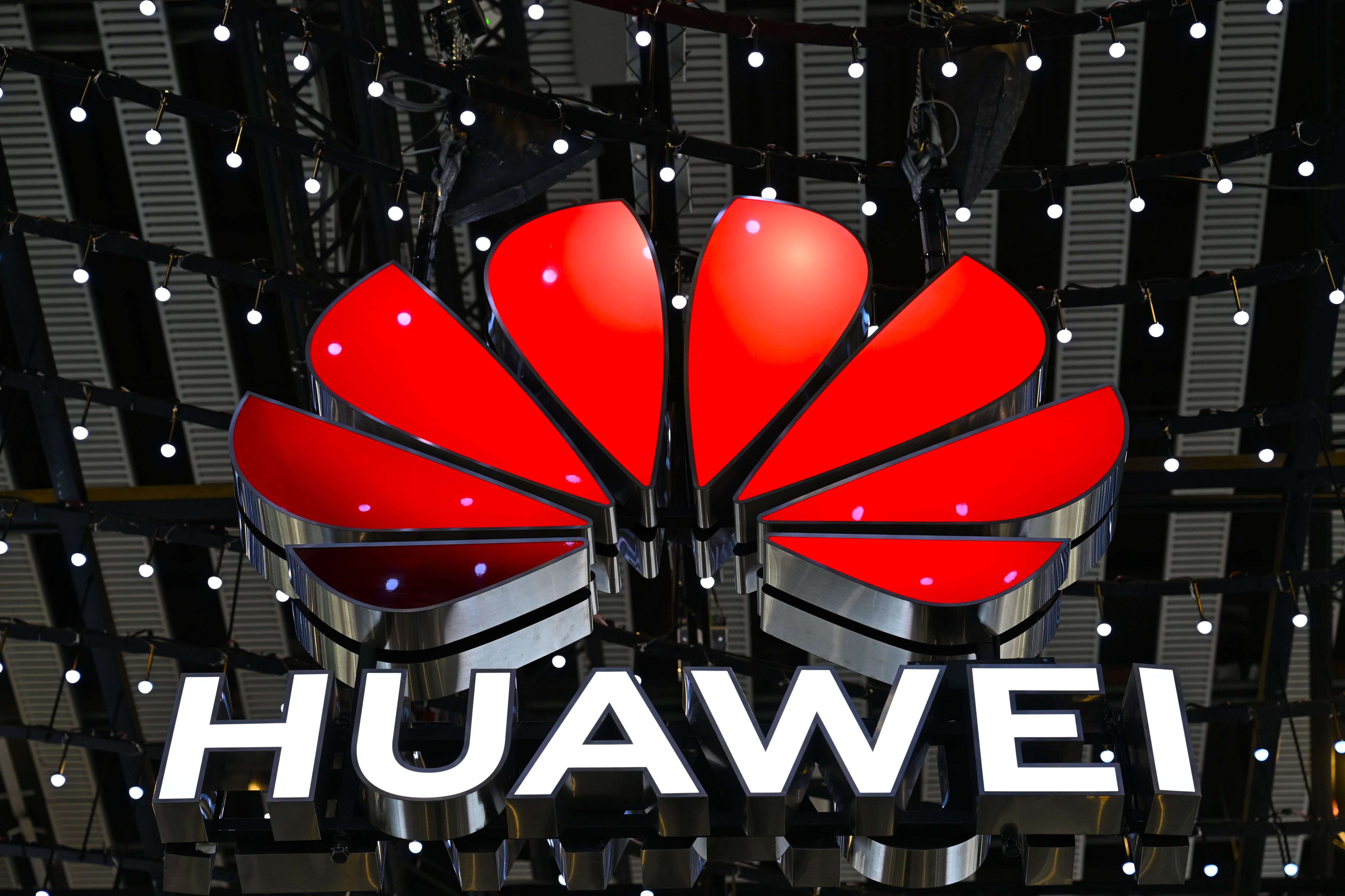 The Huawei logo is seen at the Mobile World Congress in Barcelona, Spain, March 4, 2025. Photo: dpa
