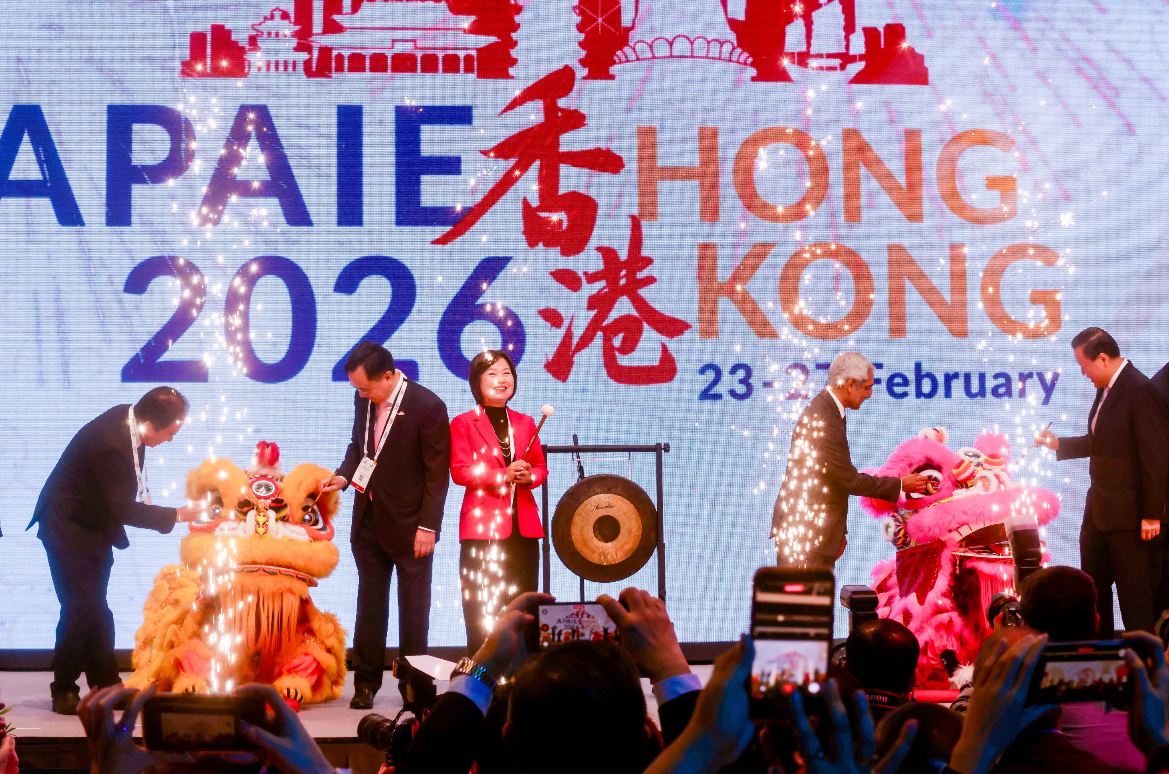 Secretary for Education Christine Choi (centre) at the APAIE opening ceremony. Photo: Jonathan Wong