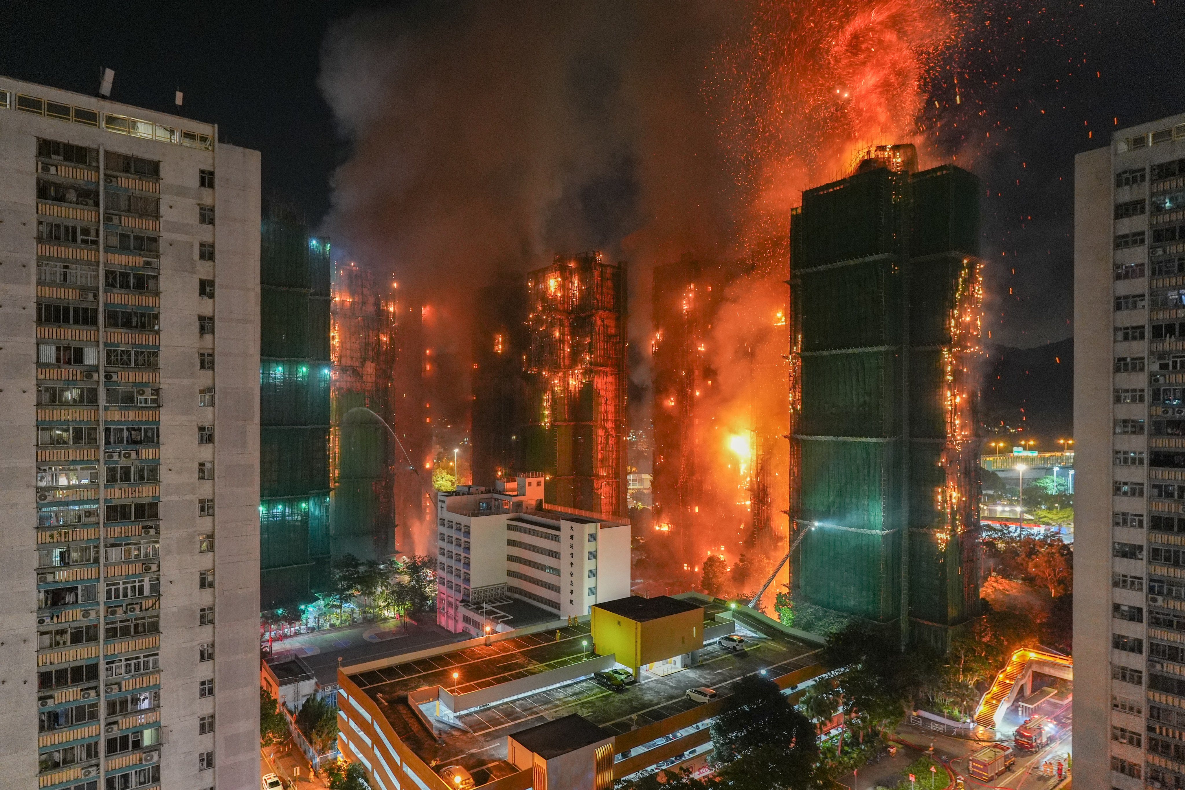 The Wang Fuk Court blaze tore through seven residential buildings. Photo: Eugene Lee