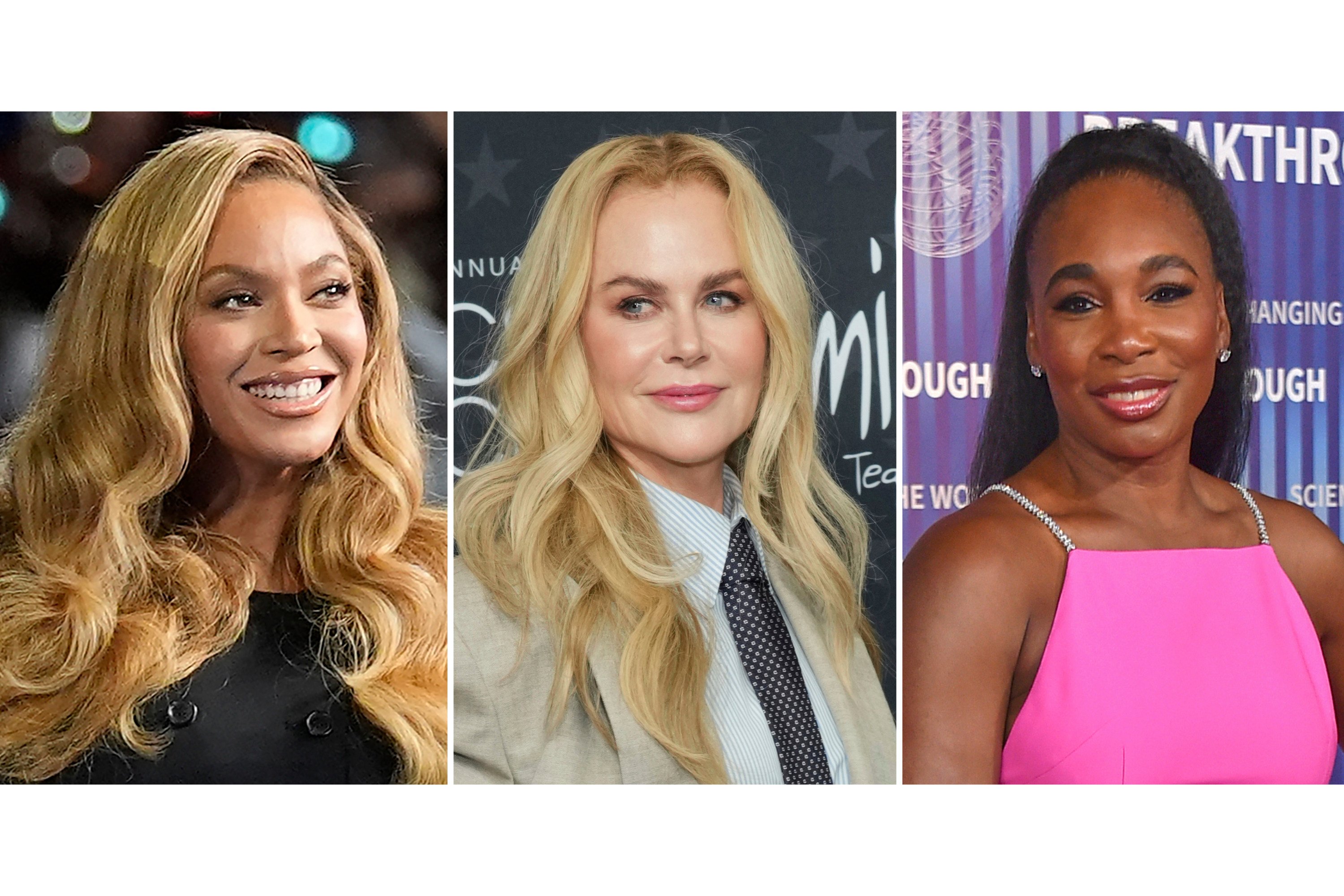(From left) Beyonce, Nicole Kidman and Venus Williams have been announced as among the top co-chairs of the Met Gala 2026. Photo: AP