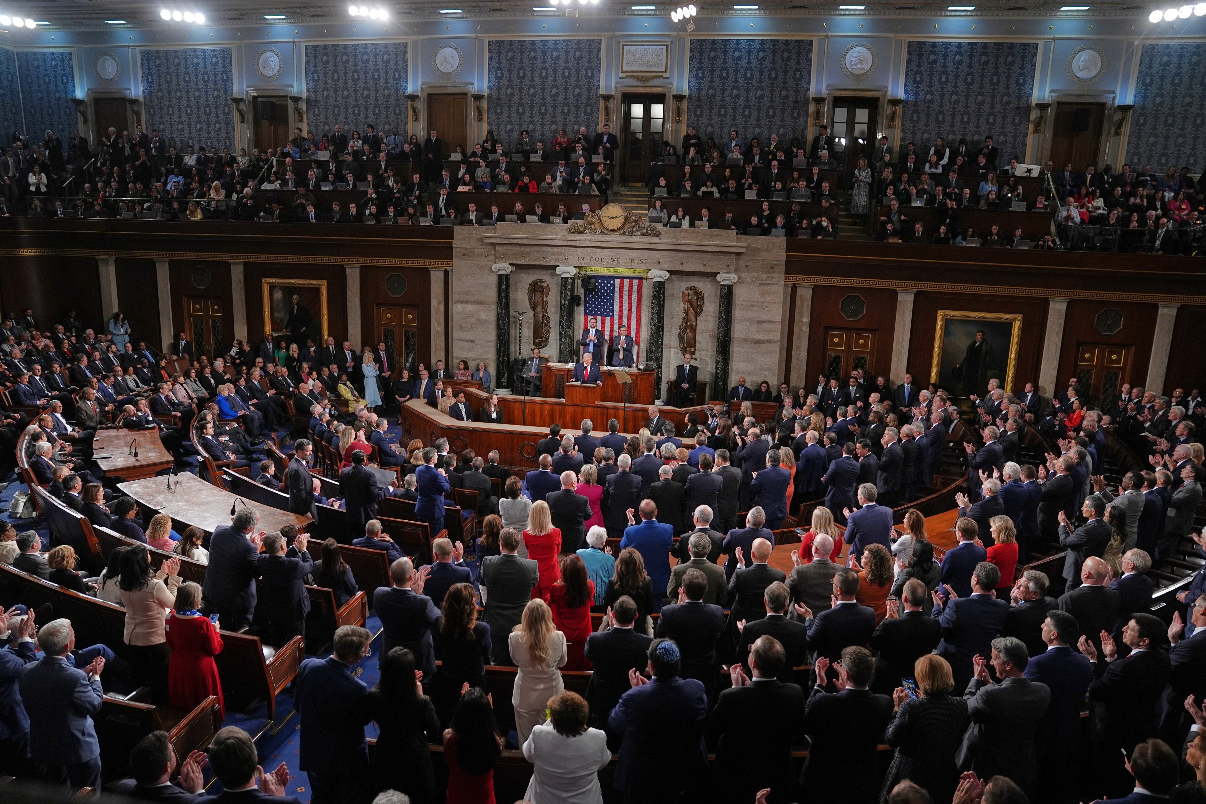 US President Donald Trump’s State of the Union address was the longest to the Congress. Photo: AP
