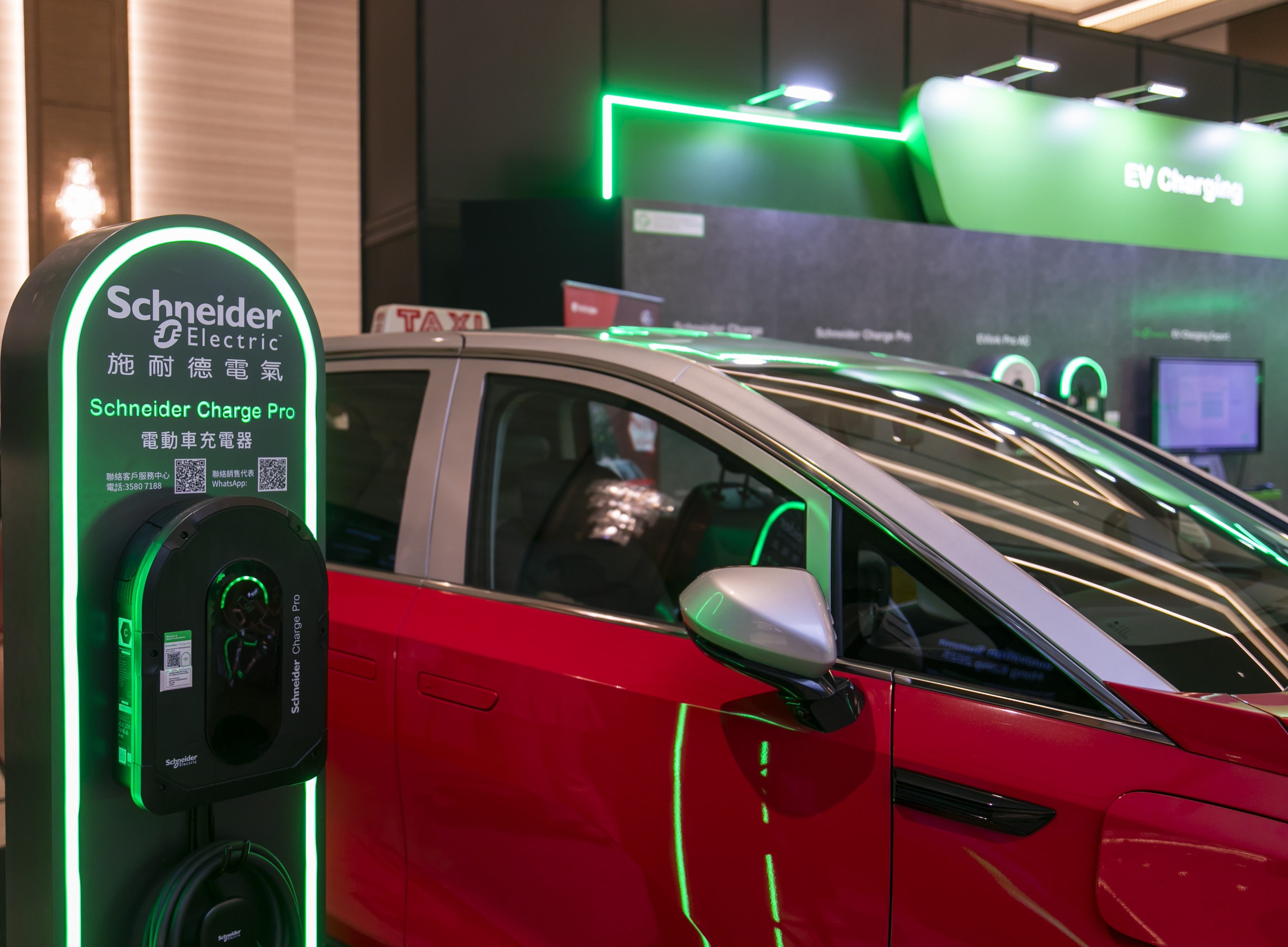 A charging station designed for both private and commercial use was one of Schneider Electric’s eMobility solutions showcased at last October’s Innovation Summit Hong Kong 2025. Photo: Schneider Electric