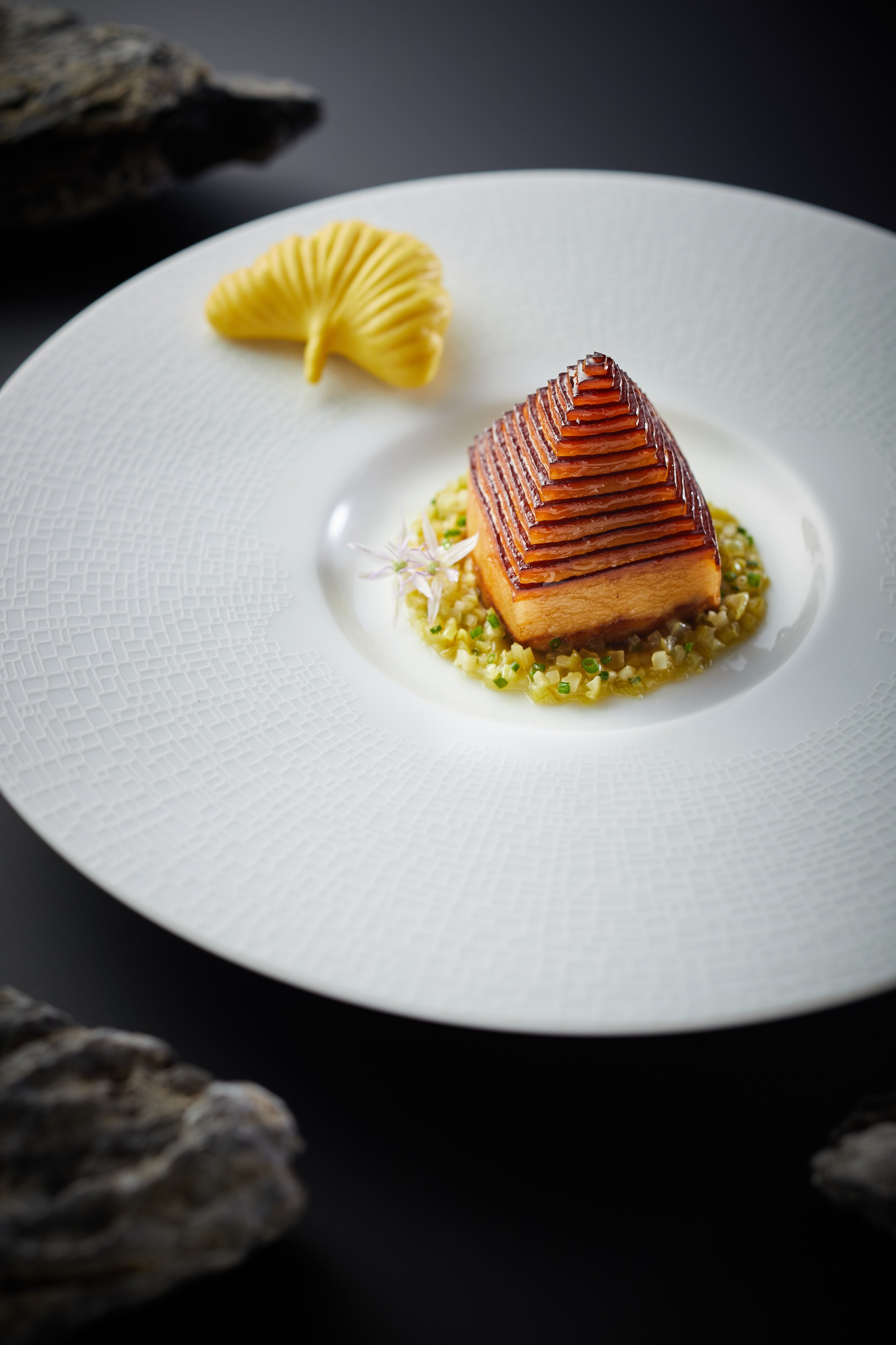 Ru Yuan’s signature braised pork belly and seasonal vegetables with soy sauce. At the restaurant in Hangzhou, China, chef Ru Yuan takes classic Zhejiang dishes and elevates them for modern diners. Photo: Ru Yuan