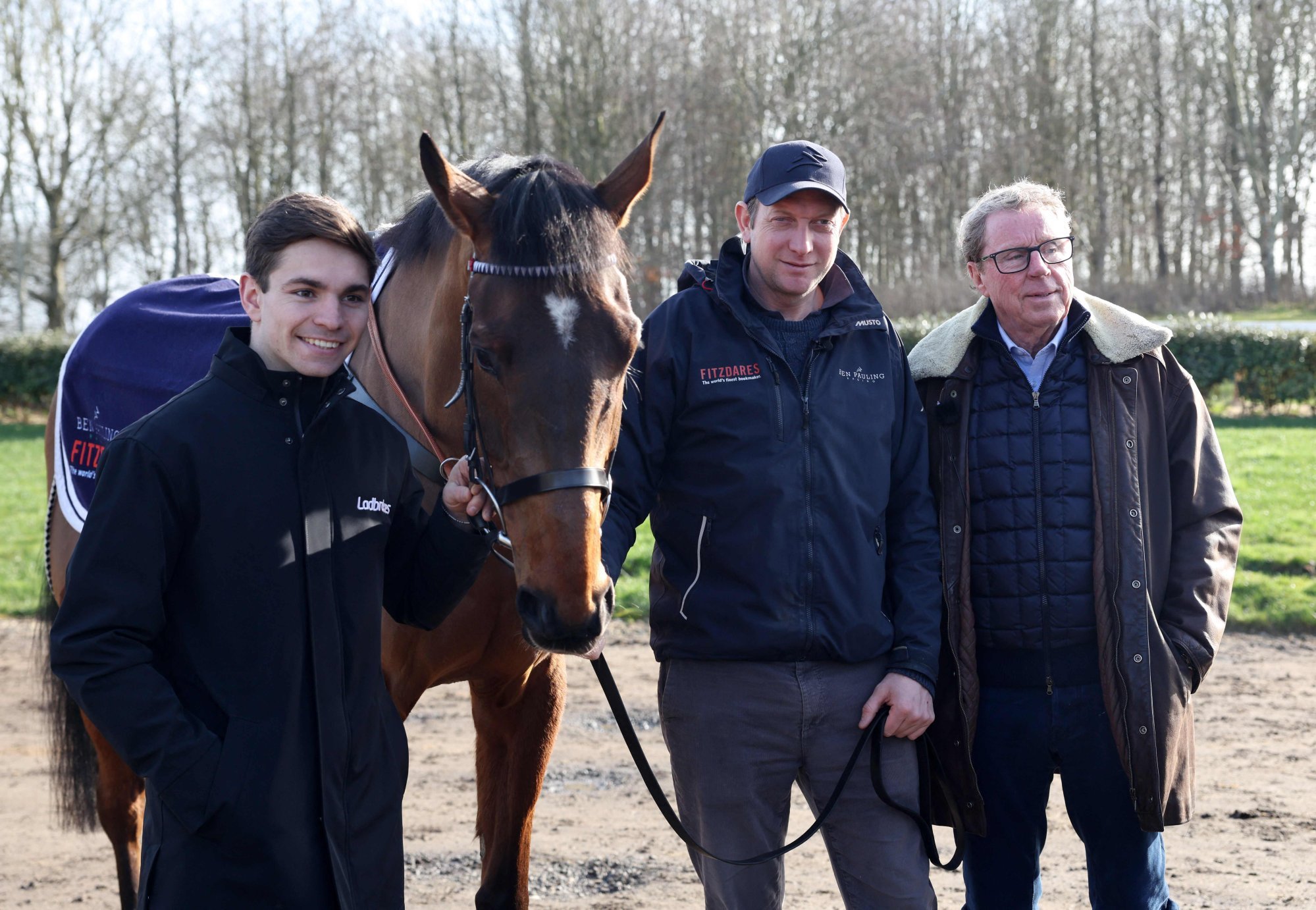 Harry Redknapp (right), trainer Ben Pauling (centre) and jockey Ben Jones with The Jukebox Man. Photo: AFP Harry Redknapp (right), trainer Ben Pauling (centre) and jockey Ben Jones with The Jukebox Man. Photo: AFP
