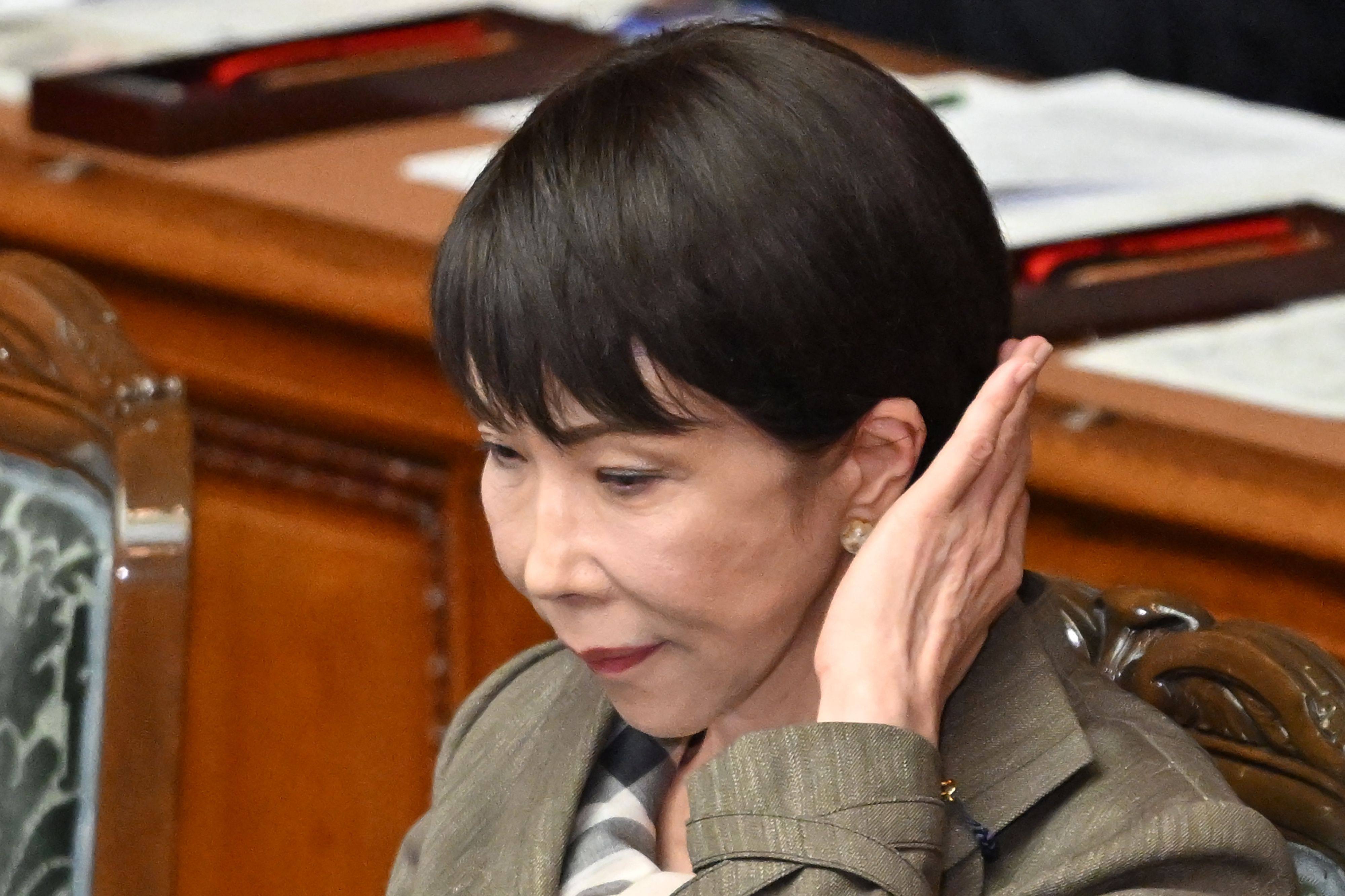 Japan’s Prime Minister Sanae Takaichi attends a House of Representatives plenary session to answer questions from opposition leaders on Tuesday. Photo: AFP