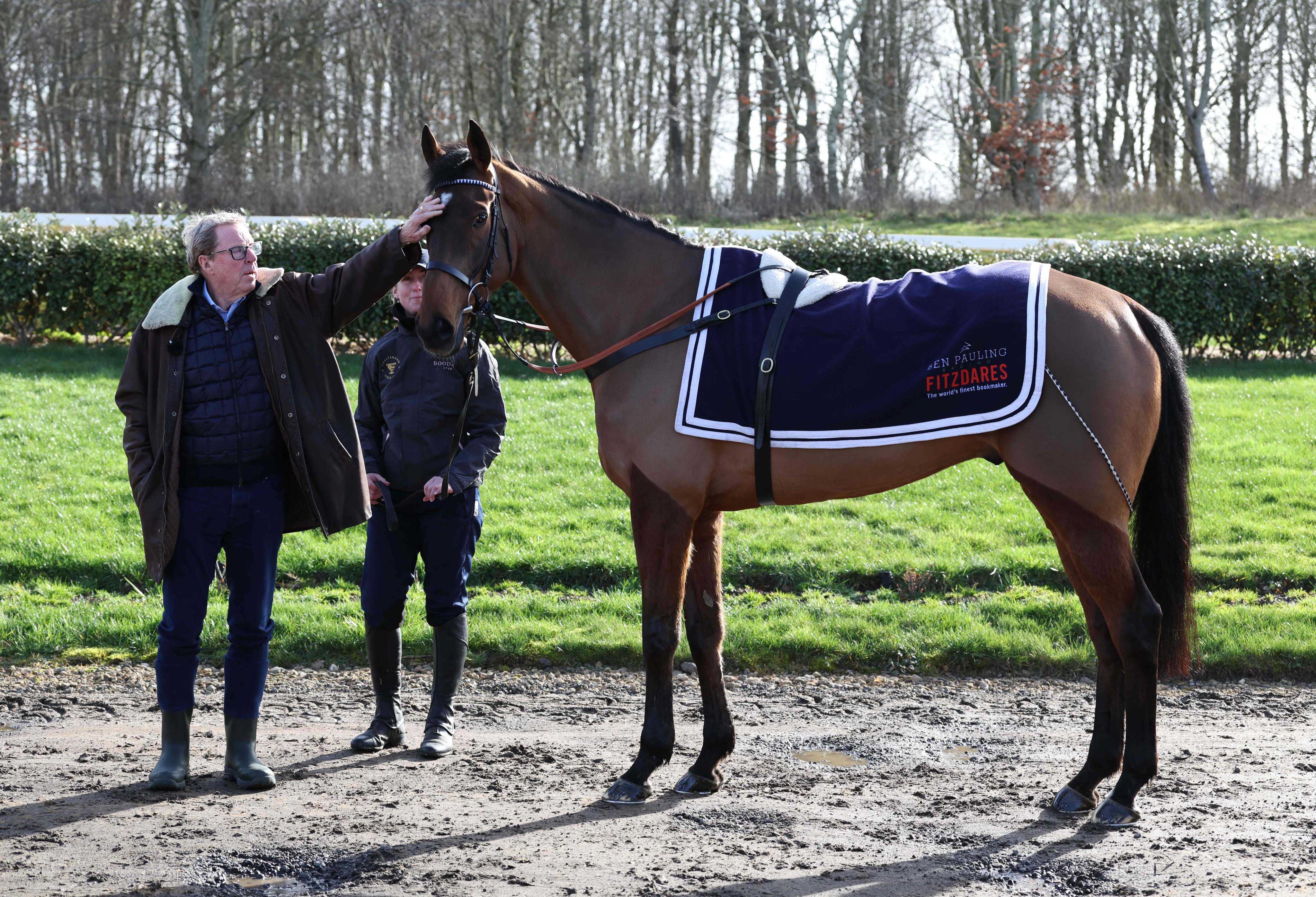 Harry Redknapp and his horse The Jukebox Man, who is vying to be the favourite at the Cheltenham Gold Cup. Photo: AFP