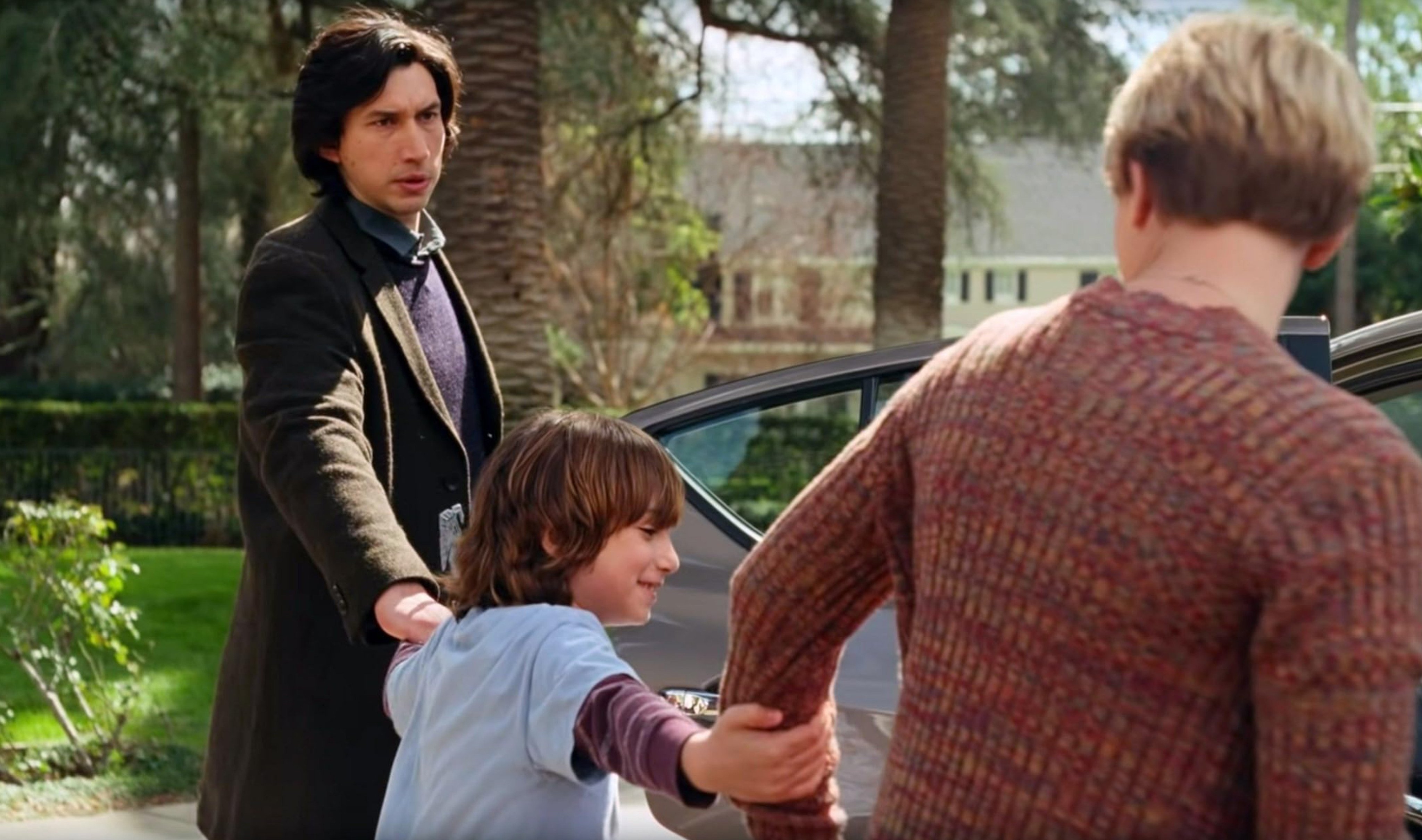 From left: Adam Driver, Azhy Robertson and Scarlett Johansson in a scene from Marriage Story. Photo: Heyday Films