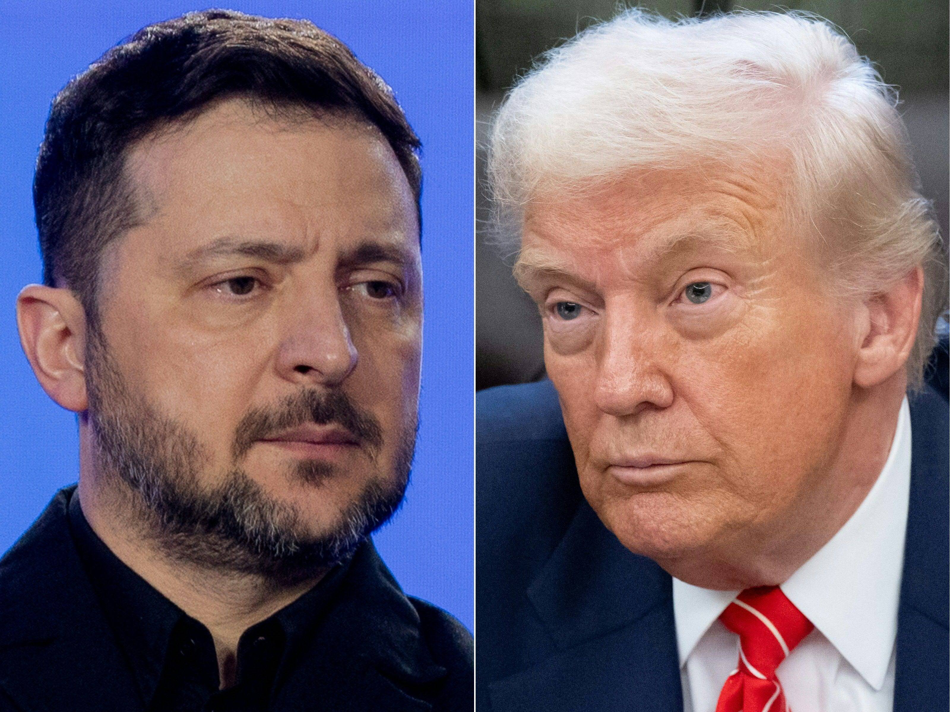 The call between Ukraine’s President Volodymyr Zelensky (left) and US President Donald Trump took place on the eve of a US-Ukraine meeting on postwar reconstruction. File photos: AFP