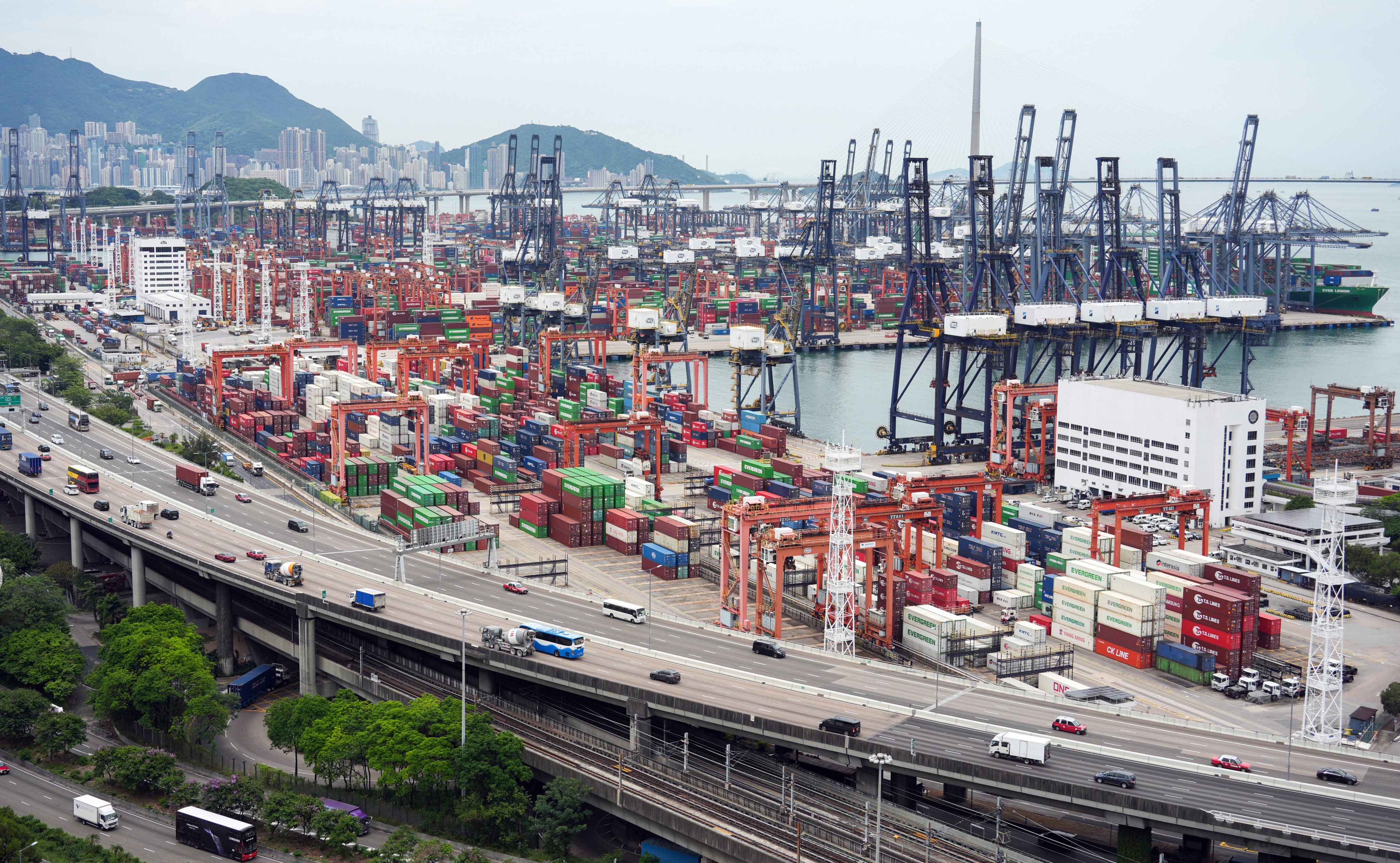 Kwai Tsing Container Terminals. “Exports to most markets and of most major commodities increased visibly,” a government spokesman said. Photo: Eugene Lee