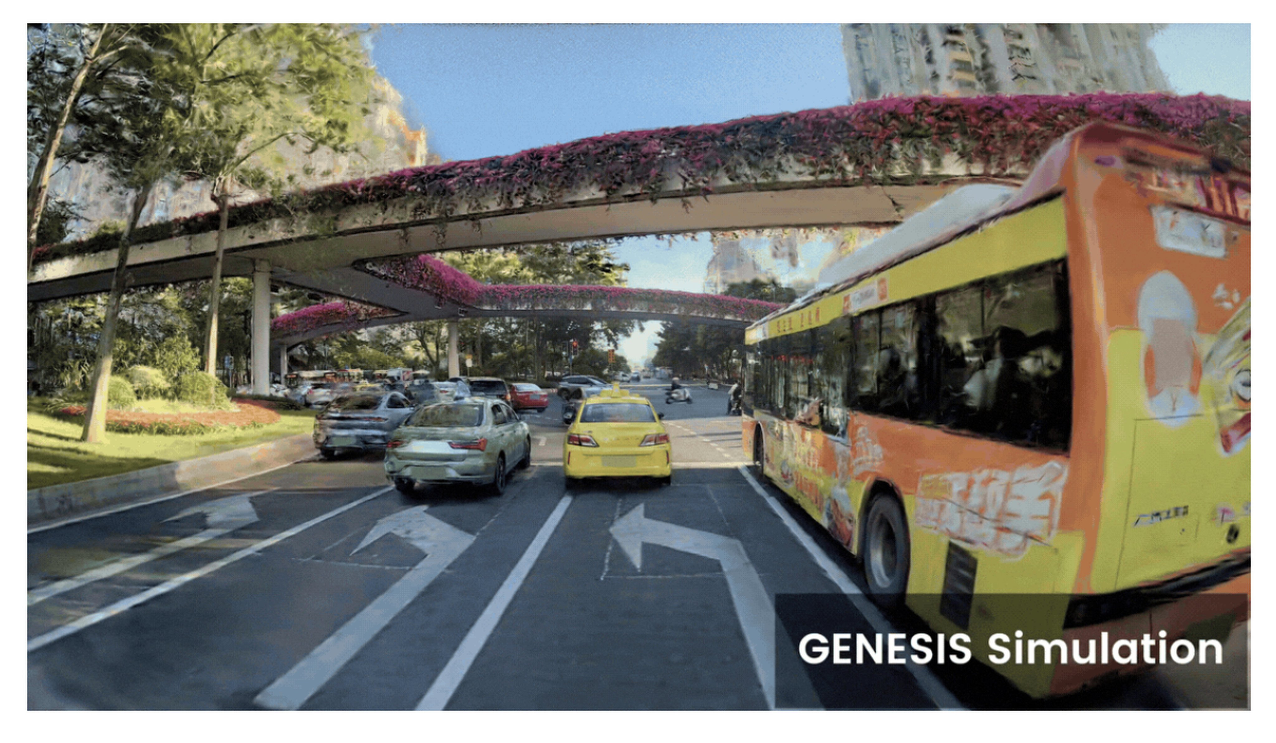 A simulated environment created by WeRide’s world model Genesis. Photo: Handout