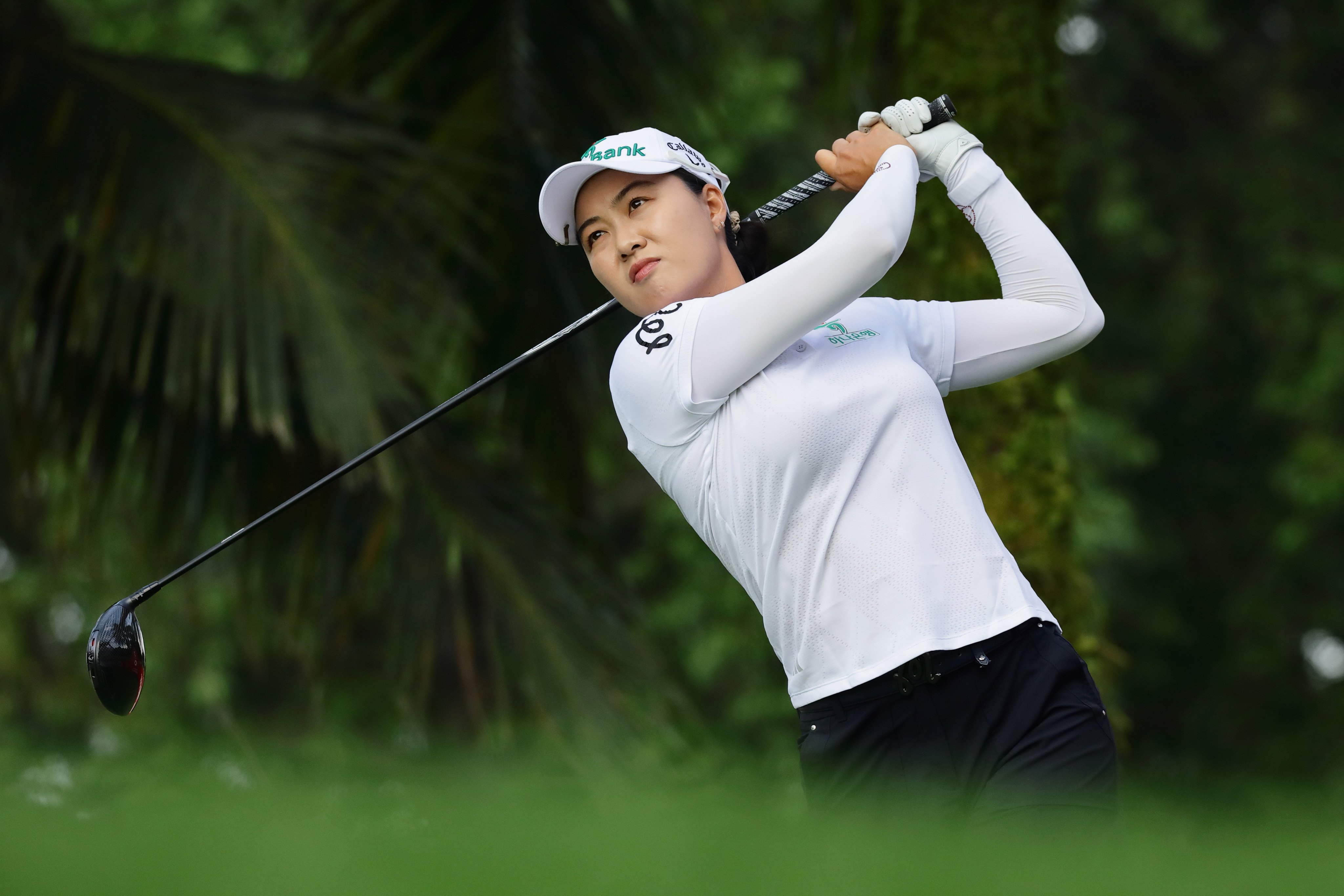 Minjee Lee of Australia hit an eagle and six birdies in the second round of the HSBC Women’s World Championship at Sentosa Golf Club in Singapore. Photo: AP