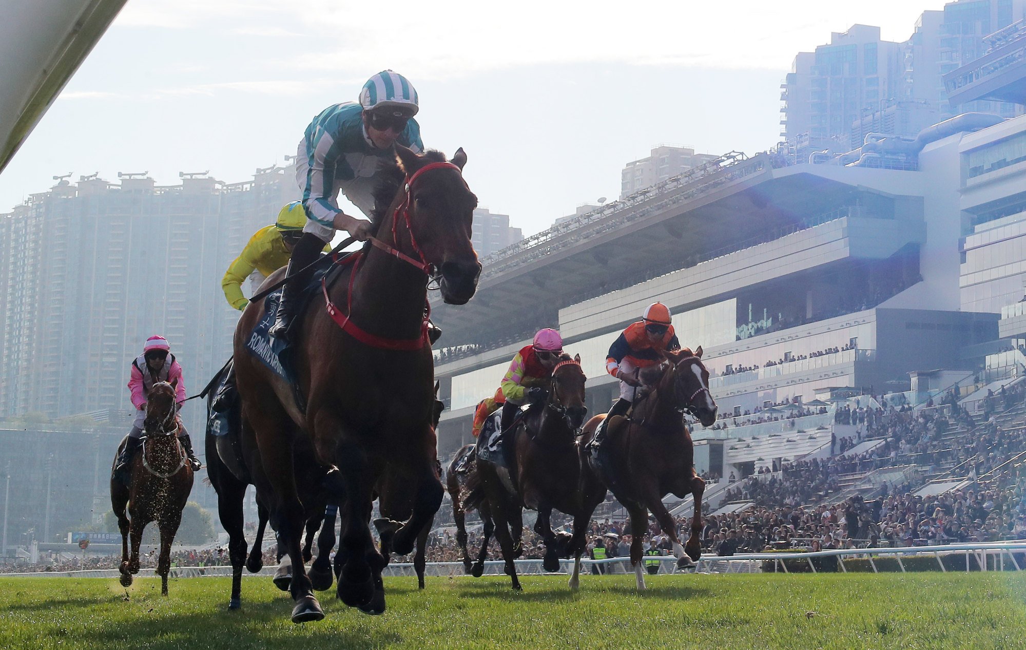 James McDonald boots home Romantic Warrior in the Stewards’ Cup.