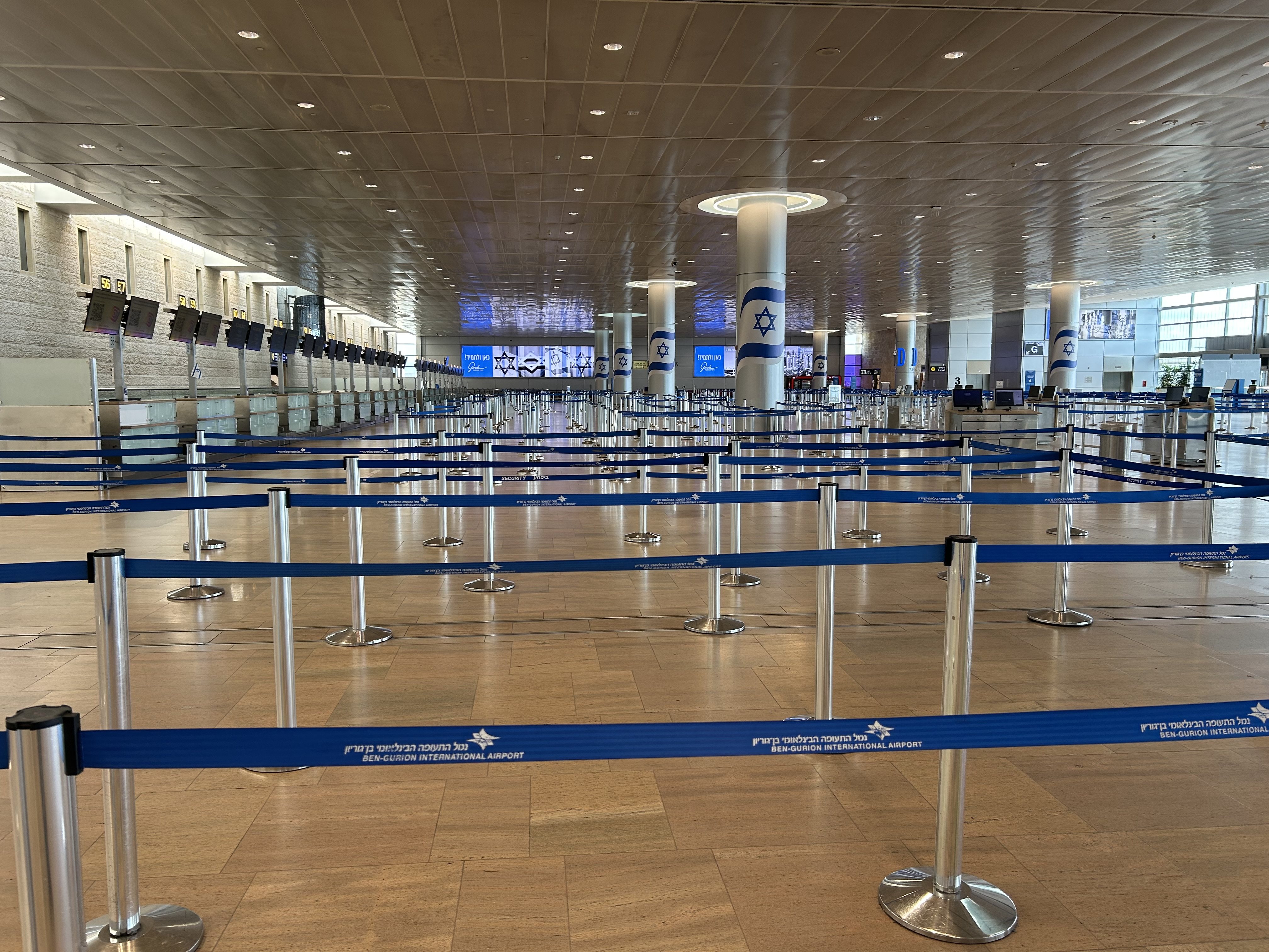 An interior view of Ben Gurion International Airport near Tel Aviv in Israel on Saturday after the nation closed its airspace to civilian flights following a joint Israeli-US attack on Iran. Photo: Xinhua