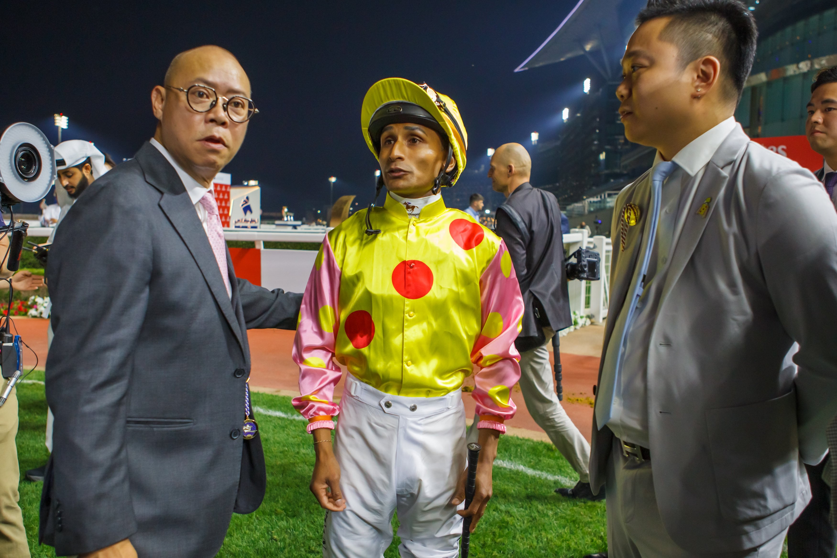 Trainer Chris So (left) and jockey Karis Teetan are stranded in Dubai. Photos: HKJC