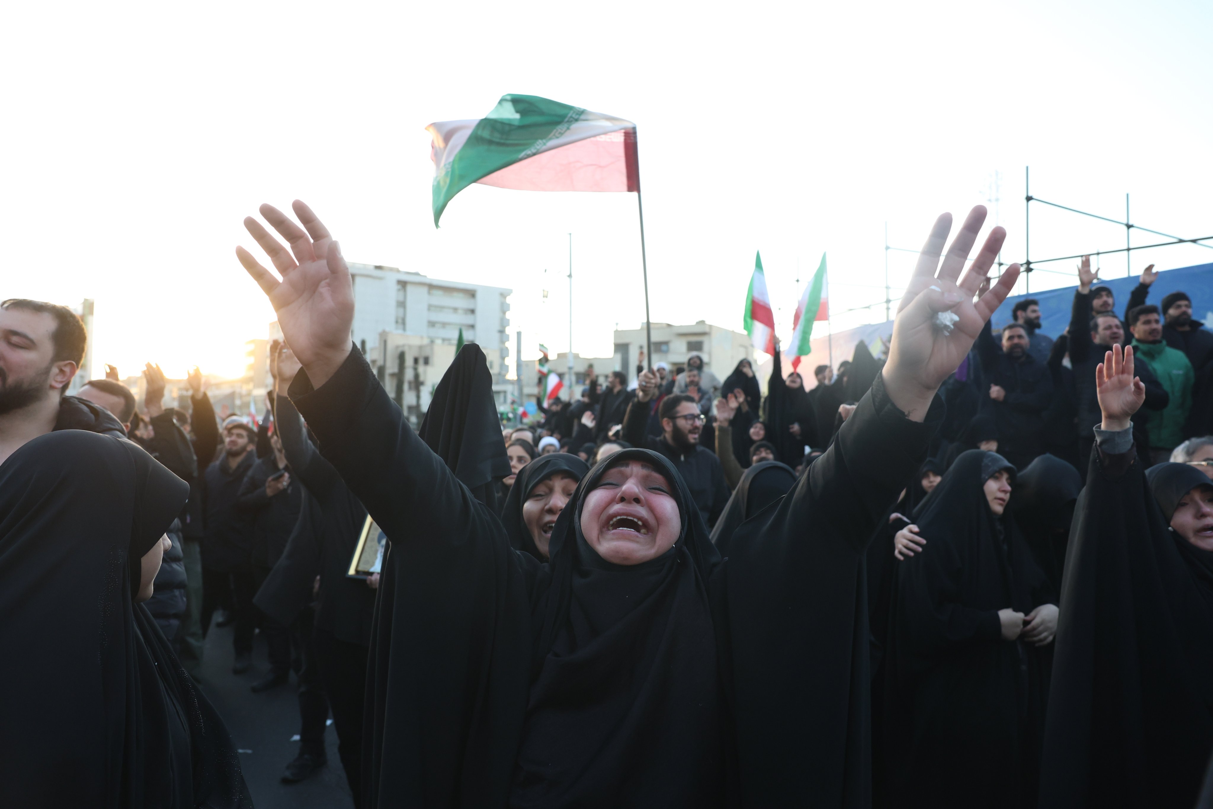 Mourners react following the death of Iranian Supreme Leader Ayatollah Ali Khamenei in Tehran, Iran on March 1, 2026. Photo: EPA