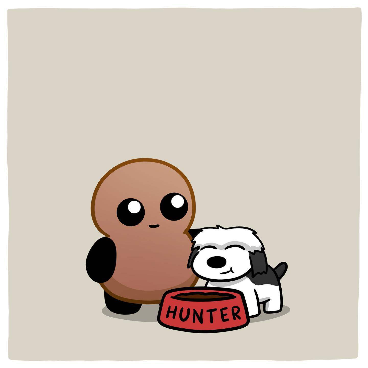 A image of Tubby Nugget with his dog, Hunter, from the Tubby Nugget Instagram account. Photo: Instagram/tubbynugget