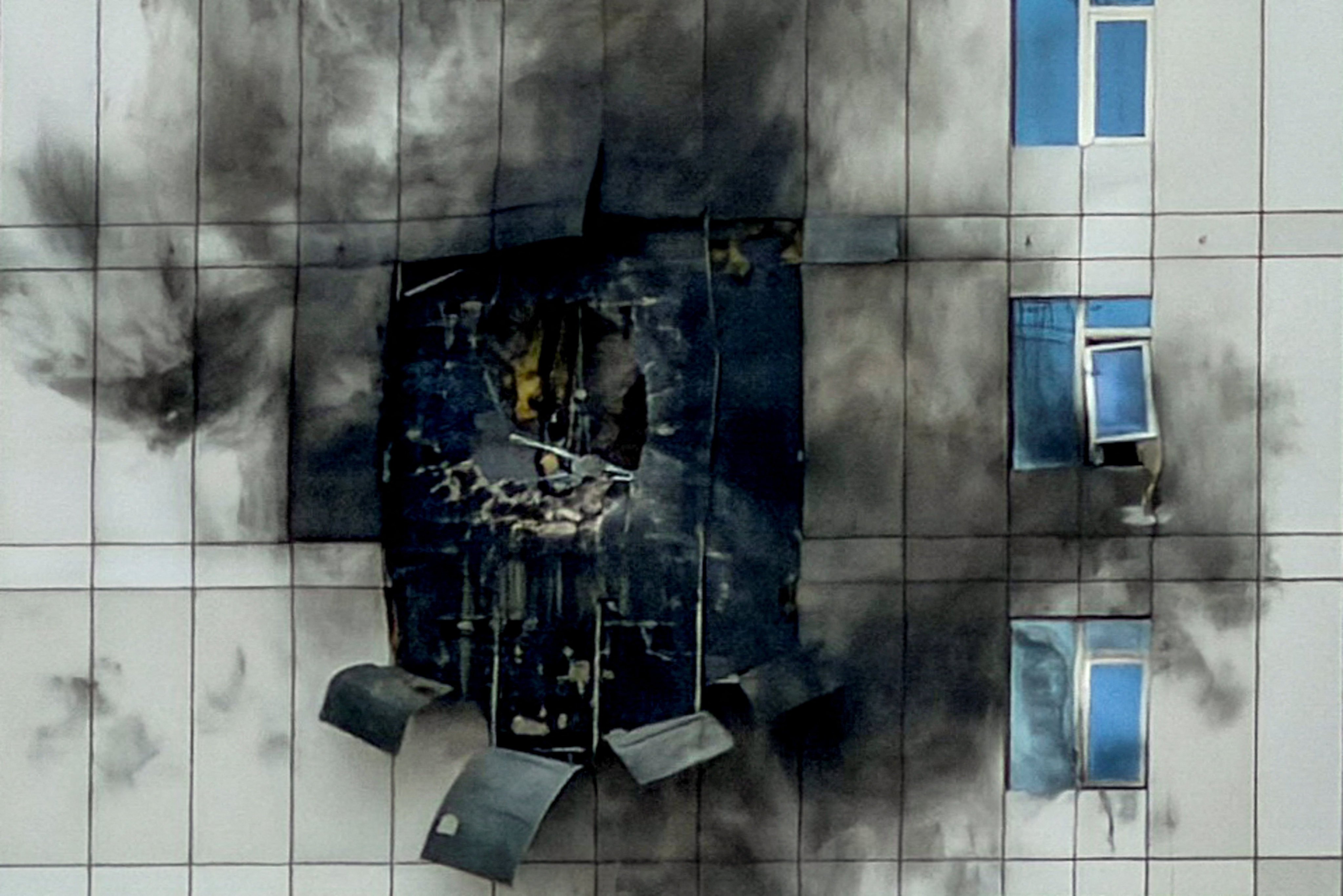 A building that was damaged by an Iranian drone attack in Juffair, Manama, Bahrain, on Sunday. Photo: Reuters