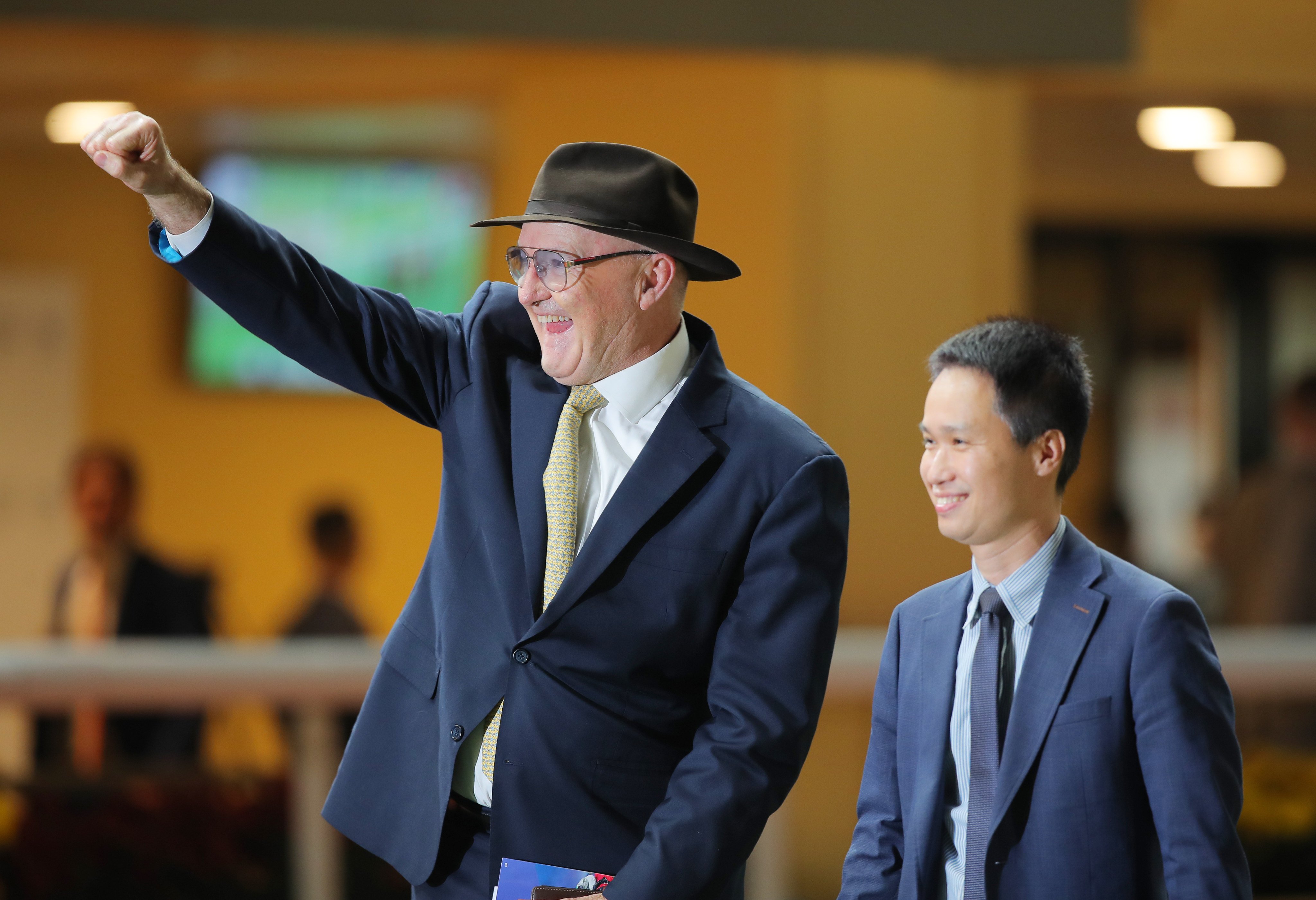David Hayes celebrates most recent win at Happy Valley. Photos: Kenneth Chan