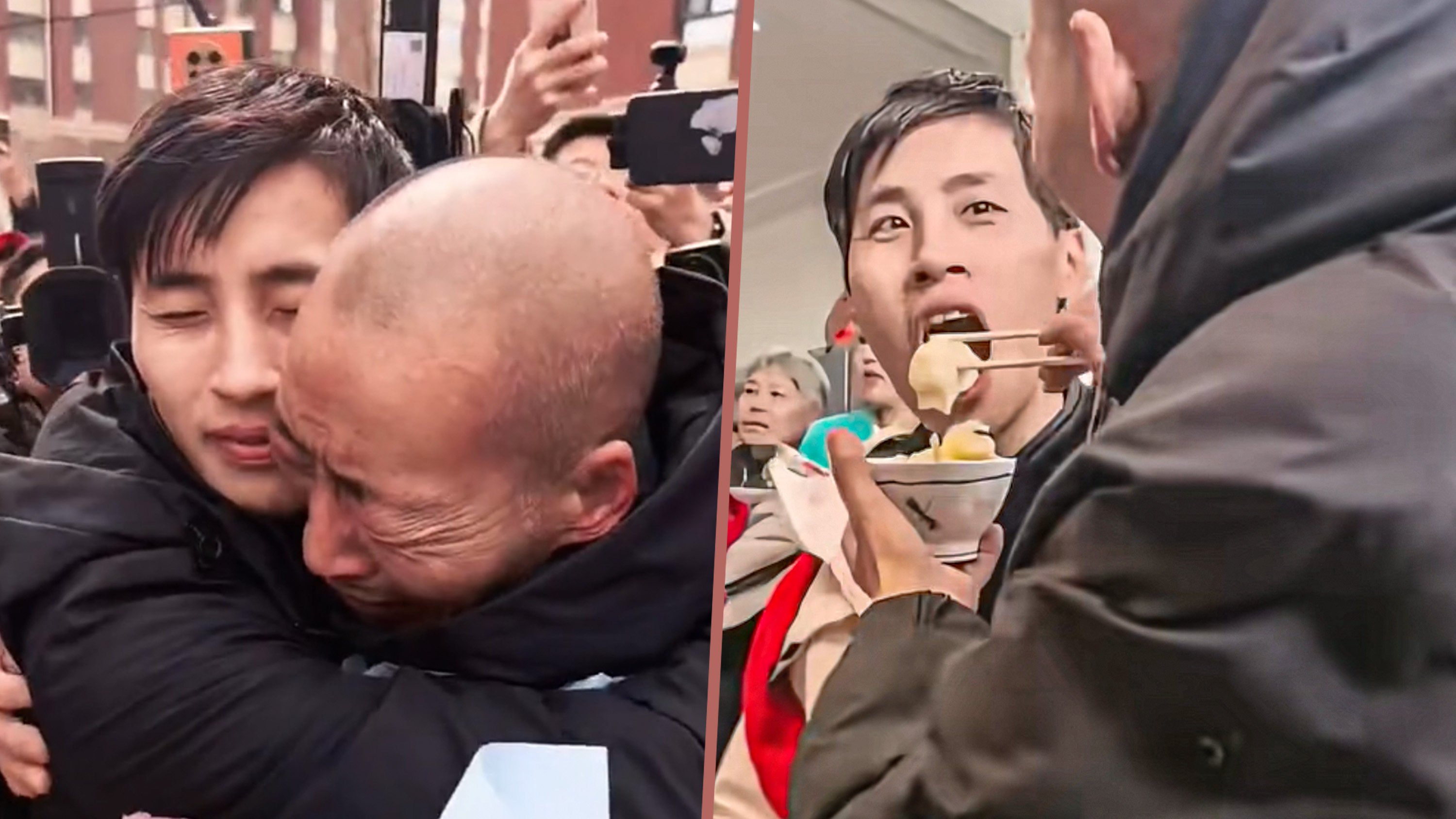 A Chinese man was recently reunited with his biological father after being lost at a railway station at the age of four before being adopted by a Canadian couple who later abandoned him. Photo: SCMP composite/Douyin