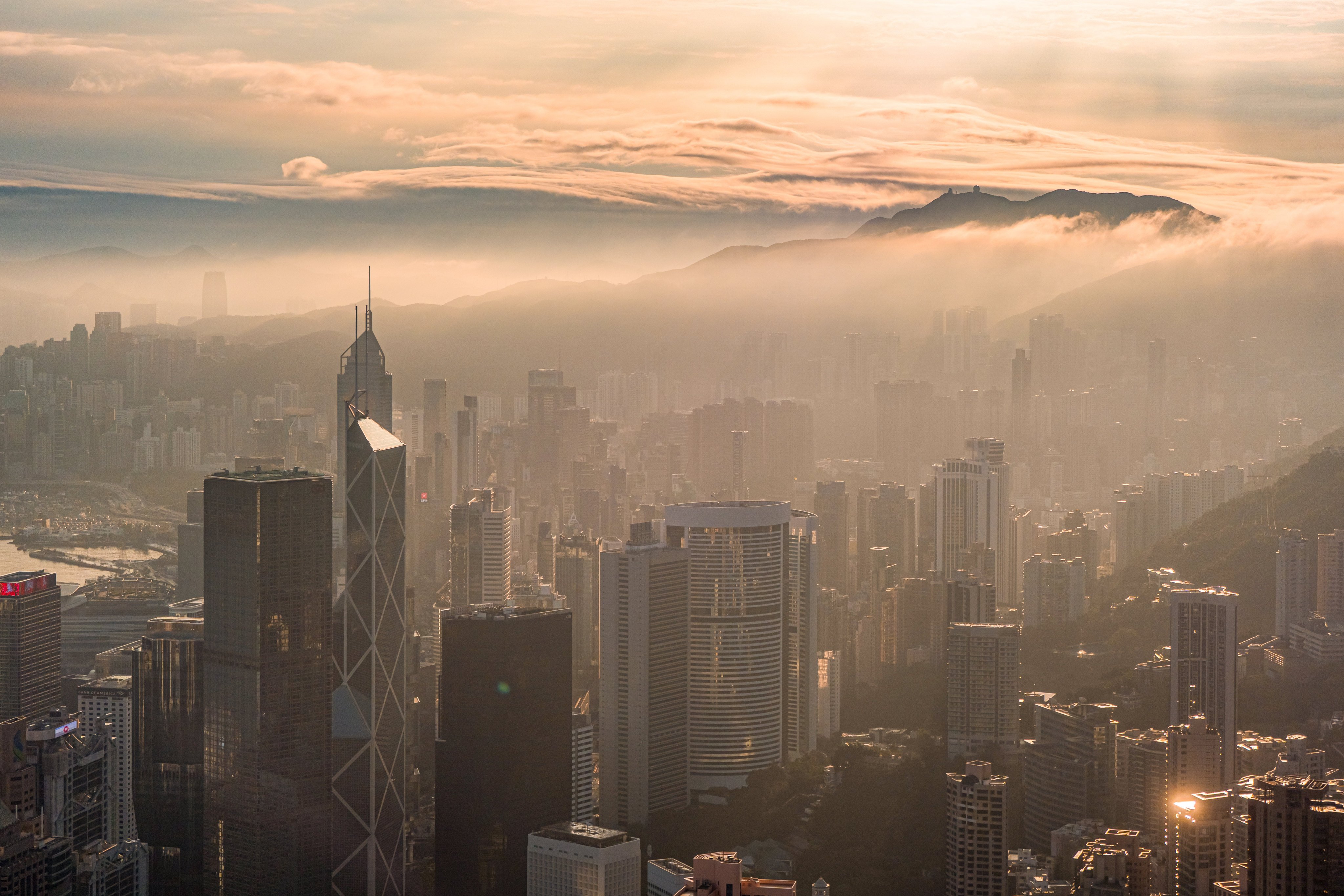 A foggy Hong Kong skyline viewed from Victoria Peak on March 3. Photo: Eugene Lee