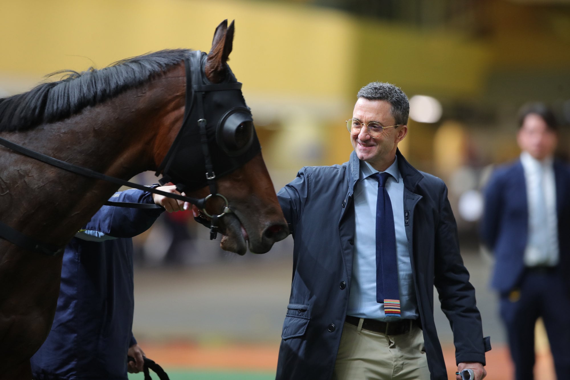 Trainer Douglas Whyte is all smiles after Giant Ballon’s victory. Trainer Douglas Whyte is all smiles after Giant Ballon’s victory.