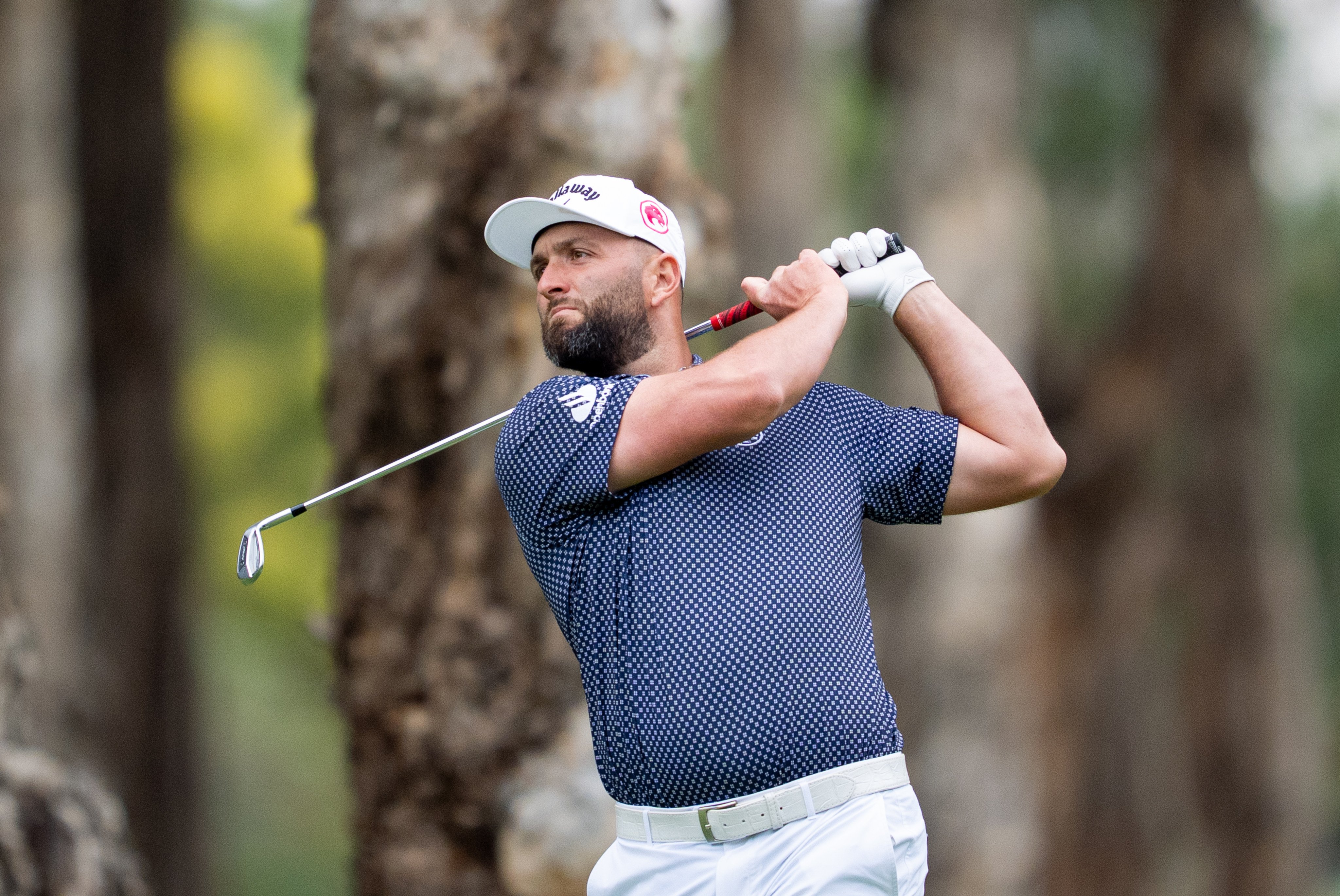 Jon Rahm hits a shot during a practice round ahead of LIV Golf Hong Kong. Photo: LIV Golf