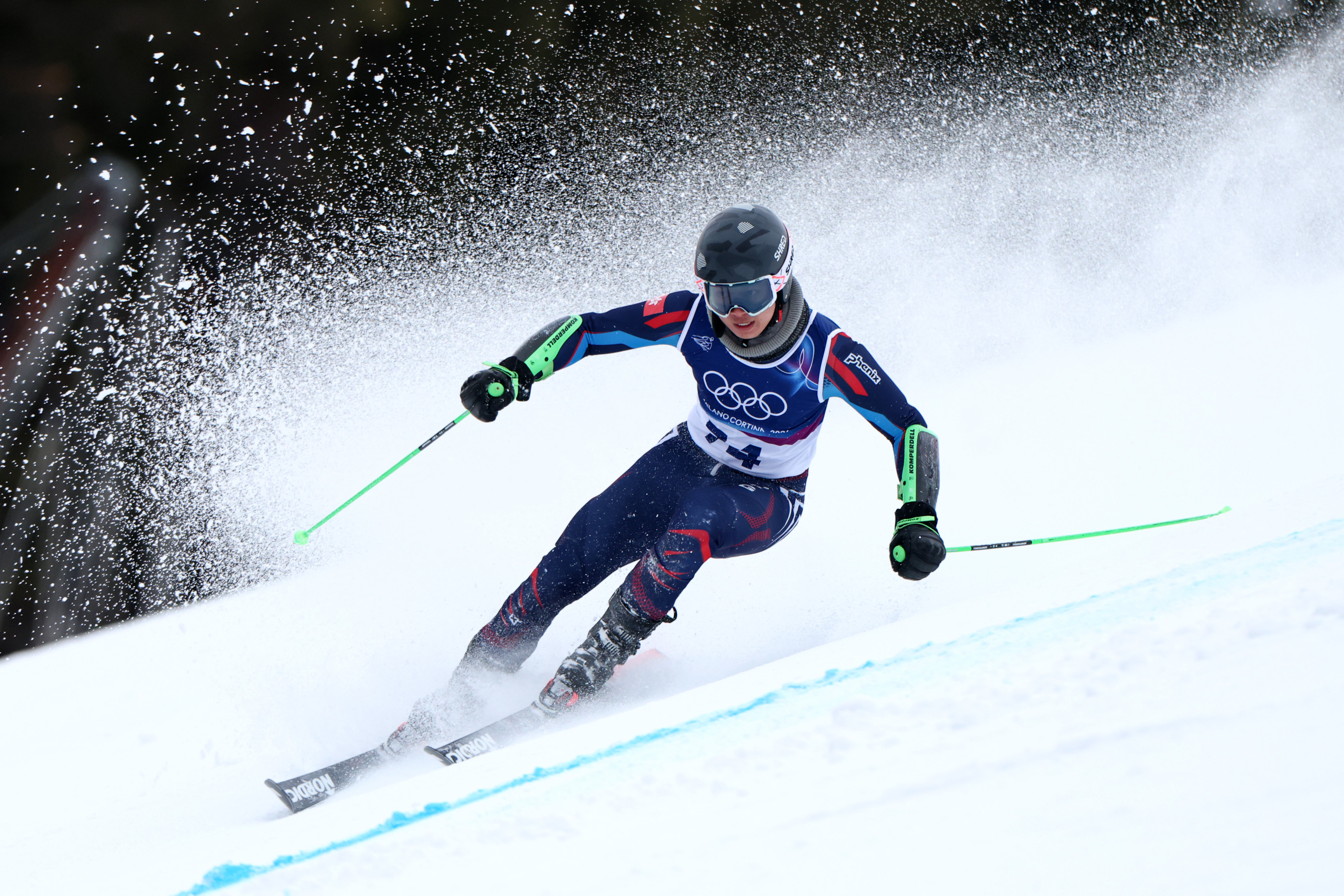 Adrian Yung of Team Hong Kong, China, competes during the men’s giant slalom on day eight of the Milano Cortina 2026 Winter Olympics in Bormio, Italy. Photo: Getty Images