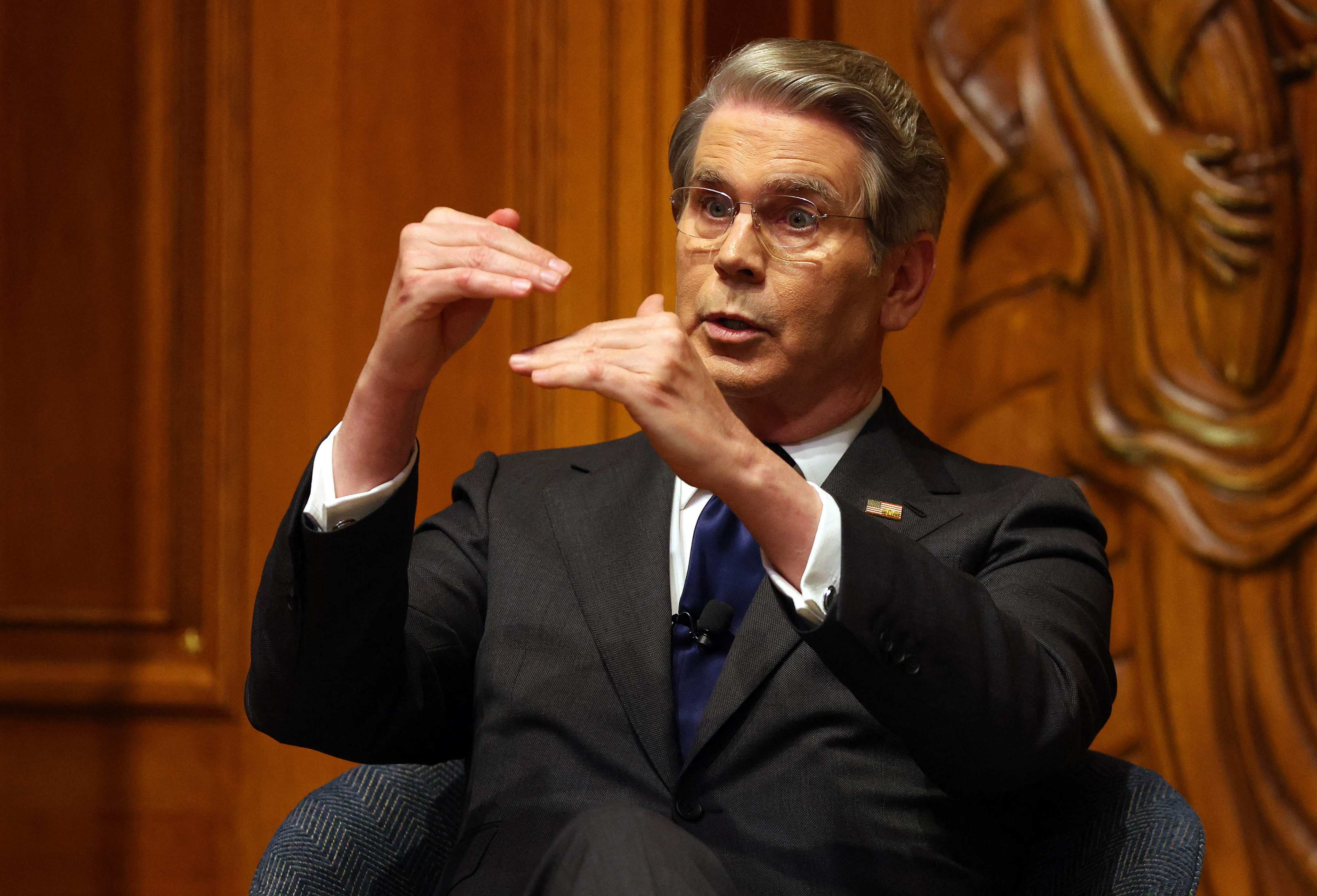 US Treasury Secretary Scott Bessent speaks at the Economic Club Of Dallas in Texas in February. Photo: AFP