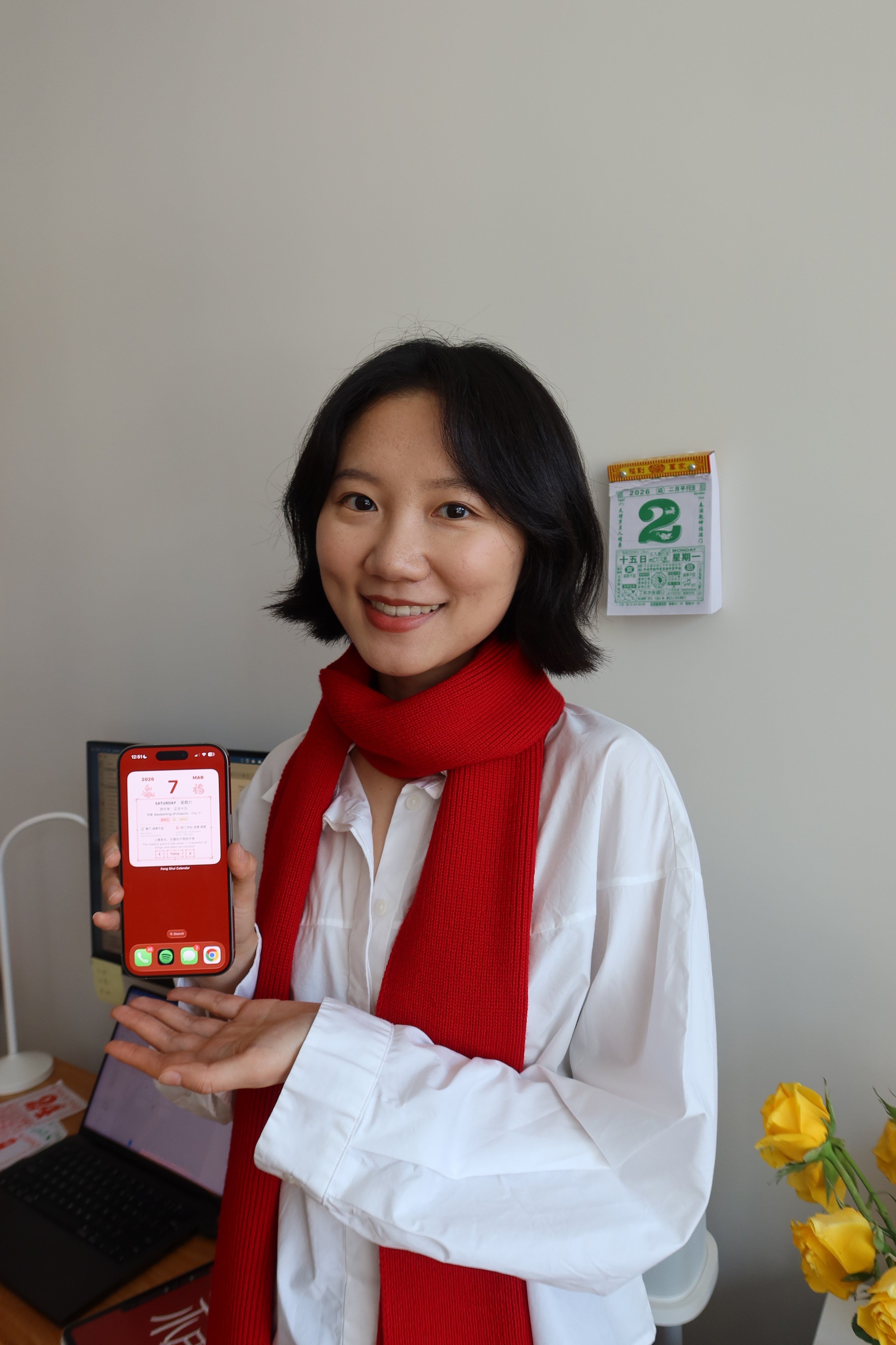 Jingyi Ma, the Beijing-born, New York-based creative technologist behind the Feng Shui Calendar Widget. Ma says her almanac app for iPhone is about passing down “something old and physical” in a world where “no one buys paper goods any more”. Photo: courtesy of Jingyi Ma
