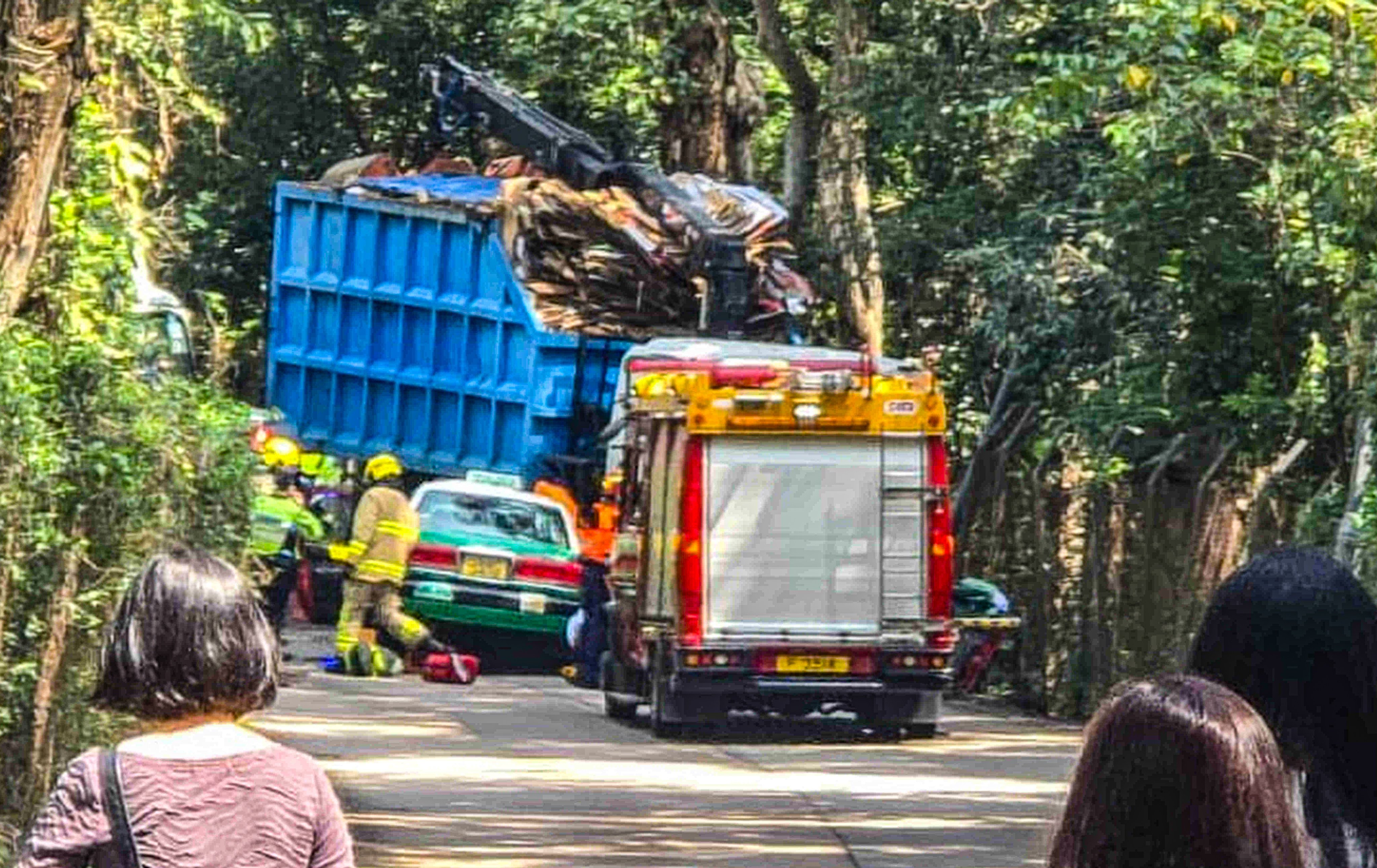 The scene of the accident on Fan Kam Road near the Fanling golf course. Photo: Handout