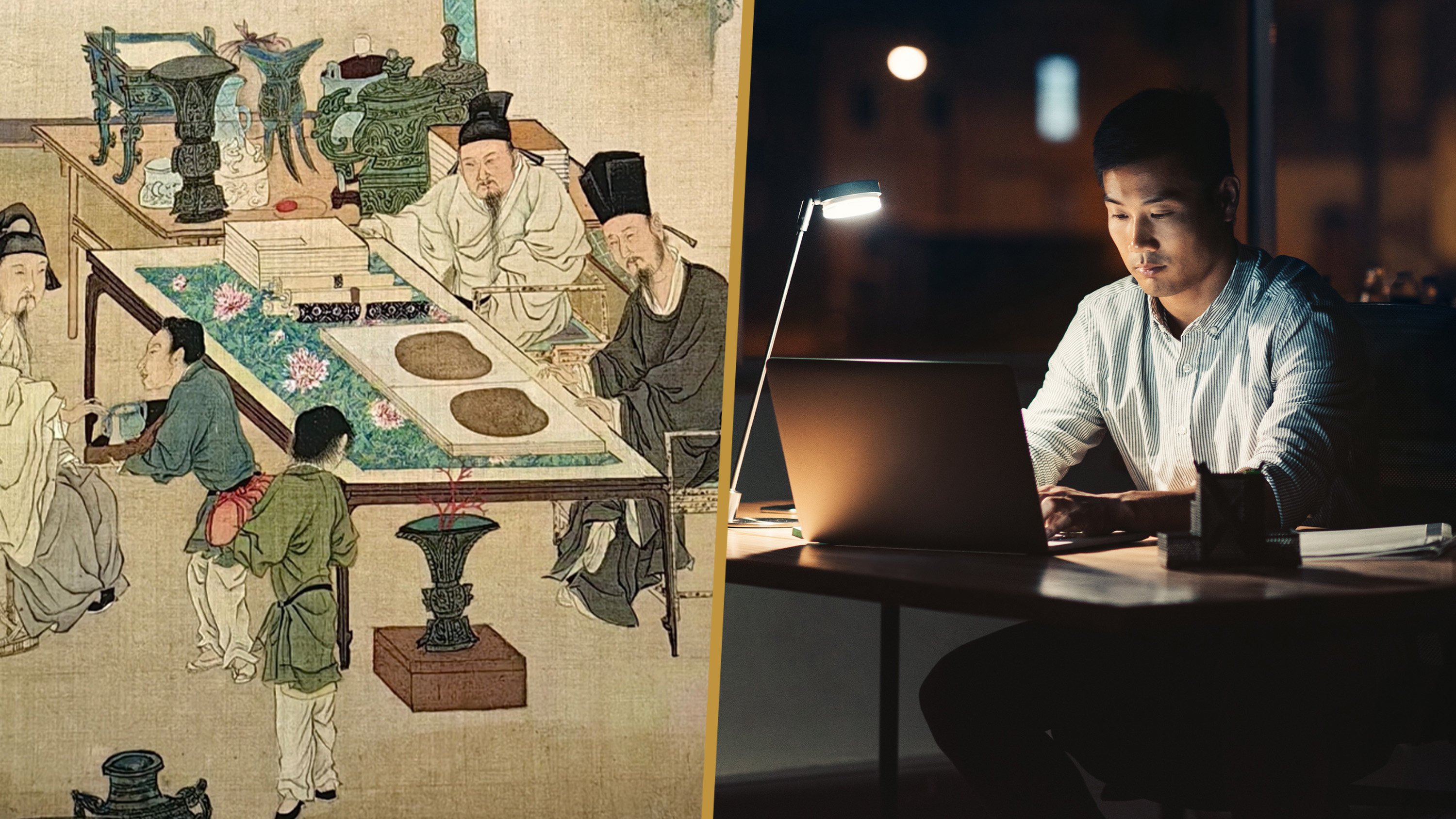 China’s so-called “996” work culture imposes immense stress, a trend rooted in history that Chinese people have long struggled with. Photo: SCMP composite/Shutterstock/Baidu