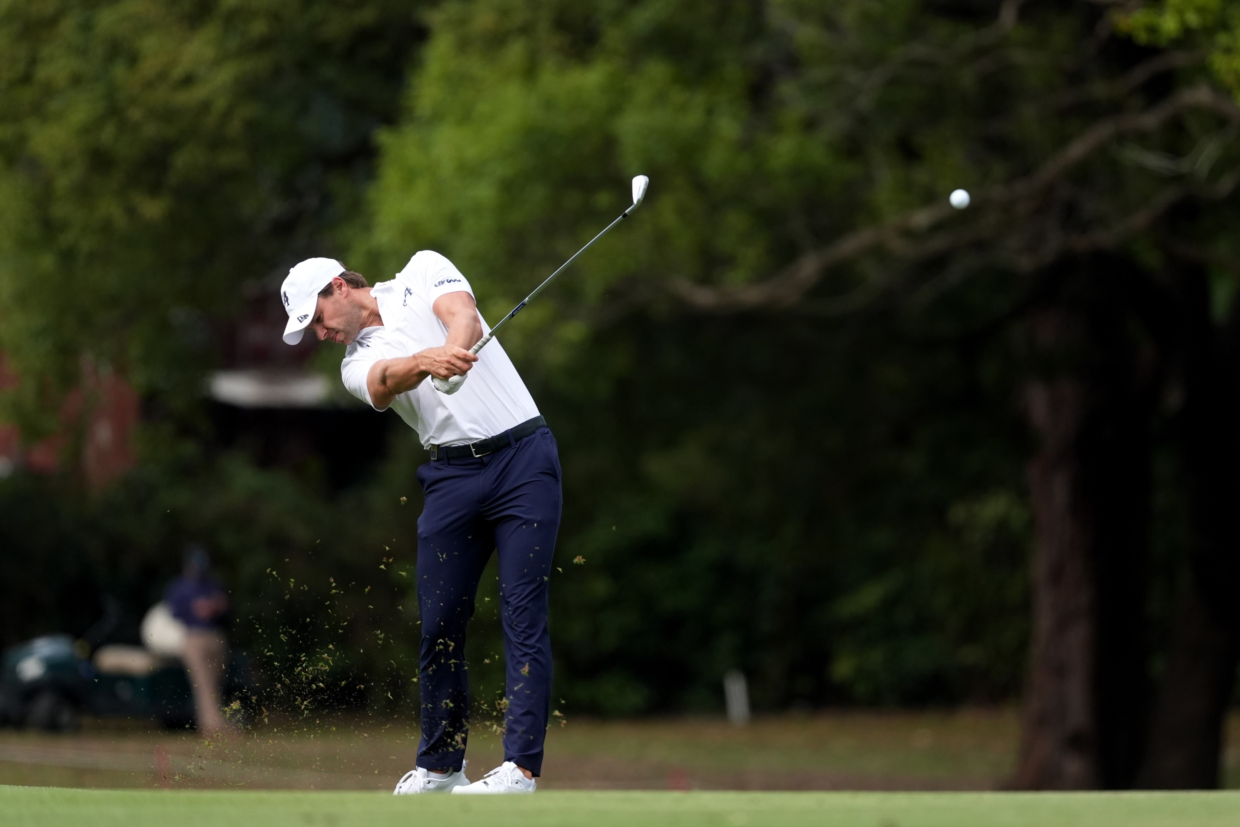 Thomas Detry hits an approach during the second round of LIV Golf Hong Kong. Photo: Elson Li