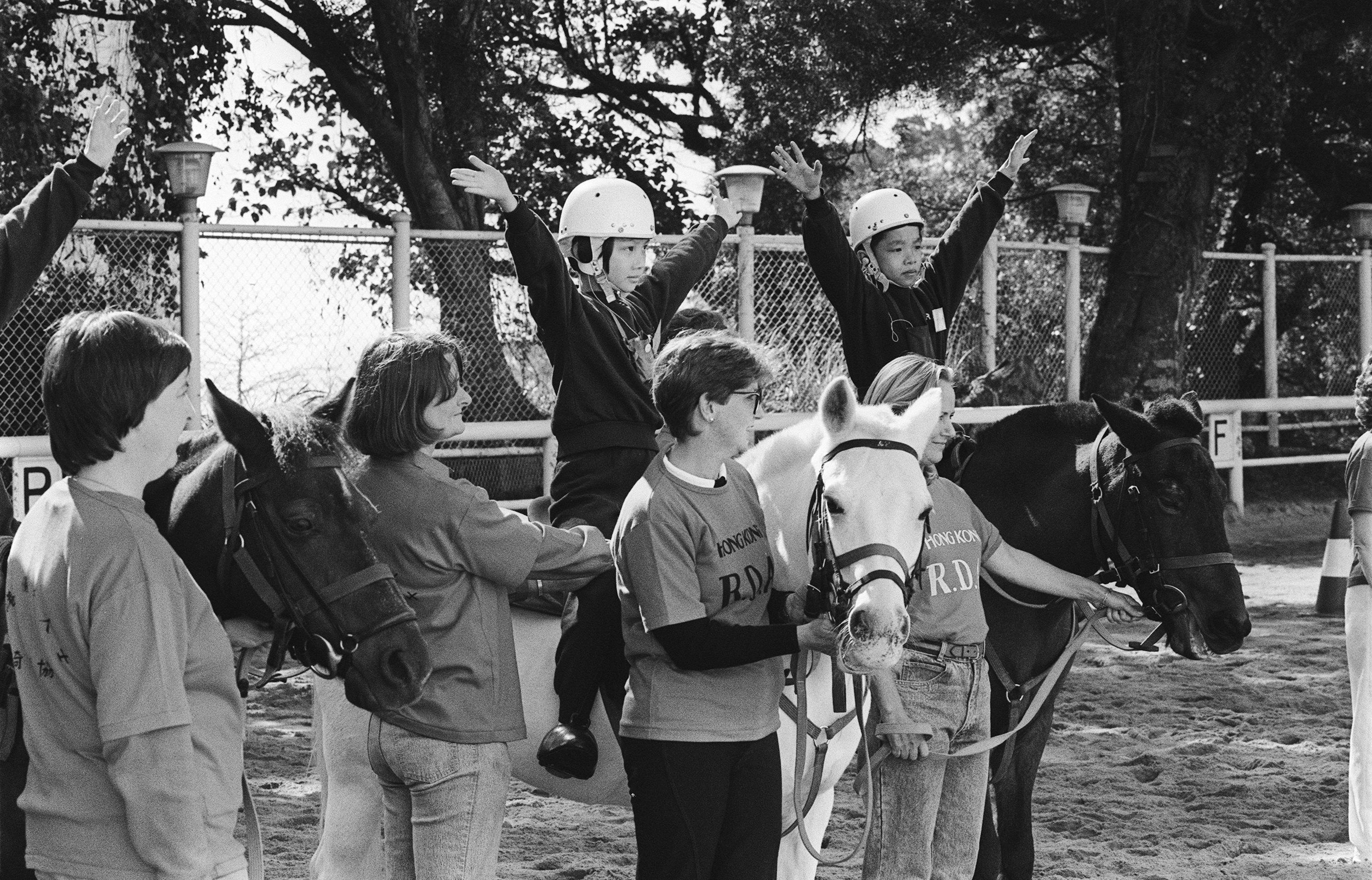 Children show off their skills at the Pok Fu Lam Public Riding School in Hong Kong in 1987. Photo: SCMP Archives