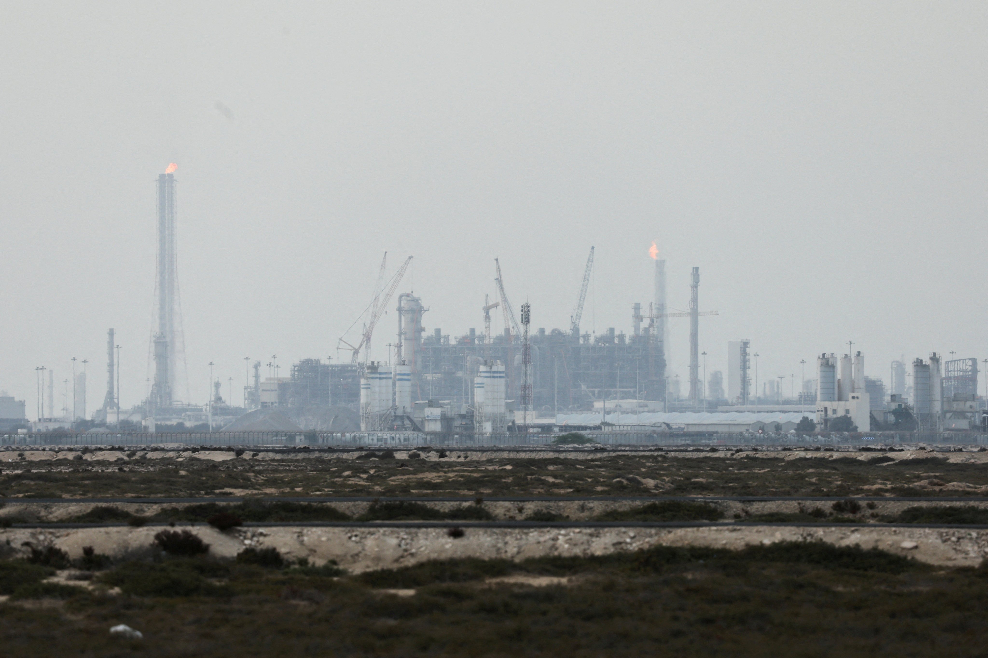 QatarEnergy’s liquefied natural gas production facilities in Ras Laffan Industrial City, Qatar, on Monday. Photo: Reuters