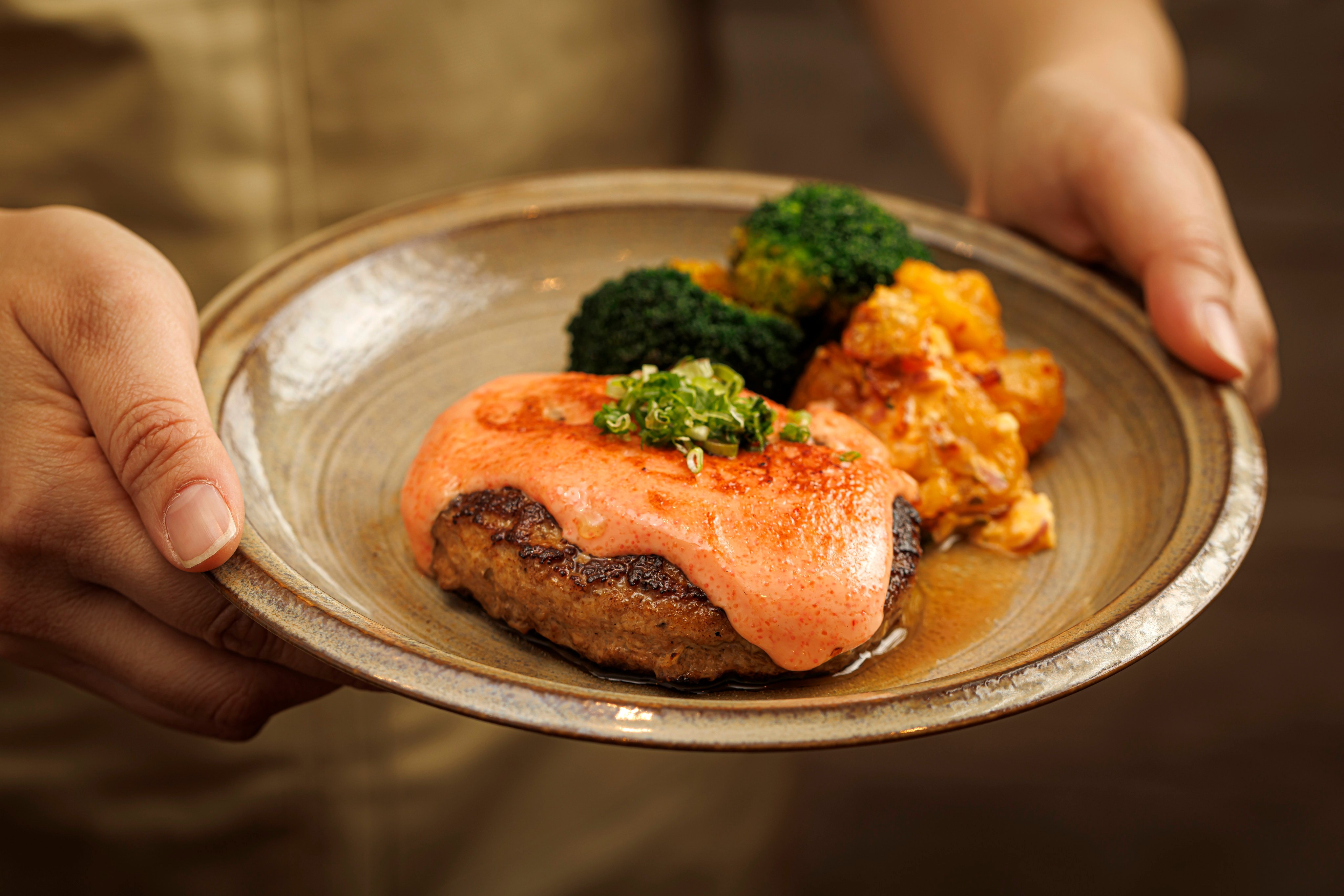 Yamamoto Hamburg’s spicy mentaiko hamburg. Photo: courtesy Yamamoto Hamburg