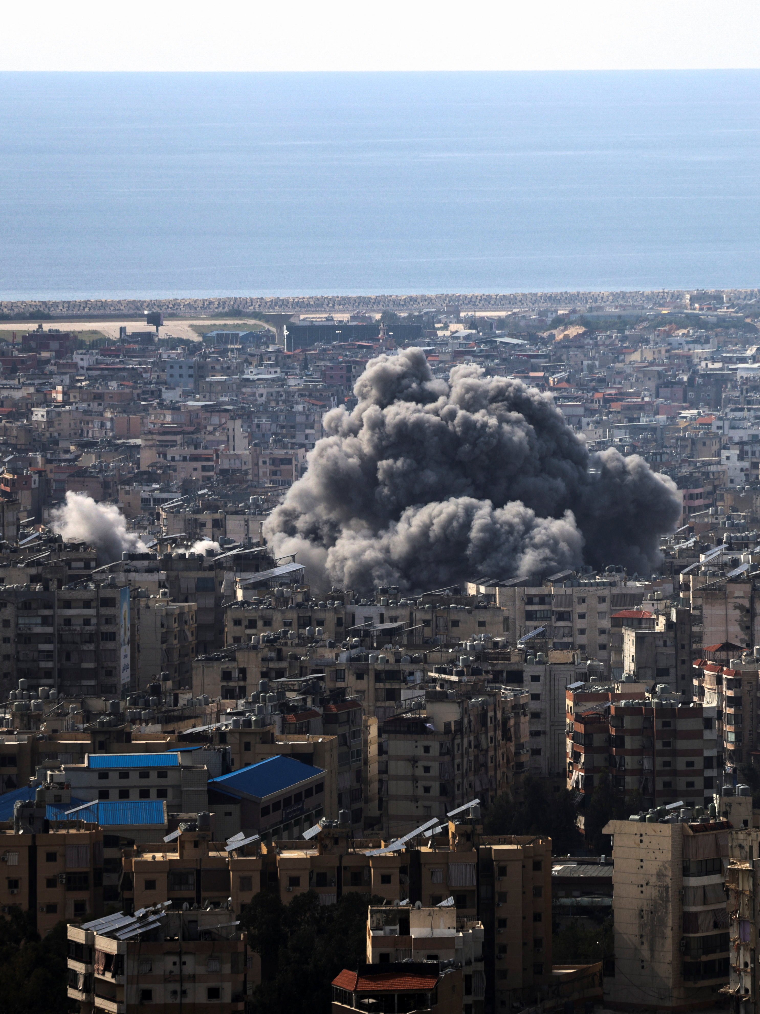 Smoke rises after an Israeli strike on Beirut’s southern suburbs on Friday. Photo: Reuters