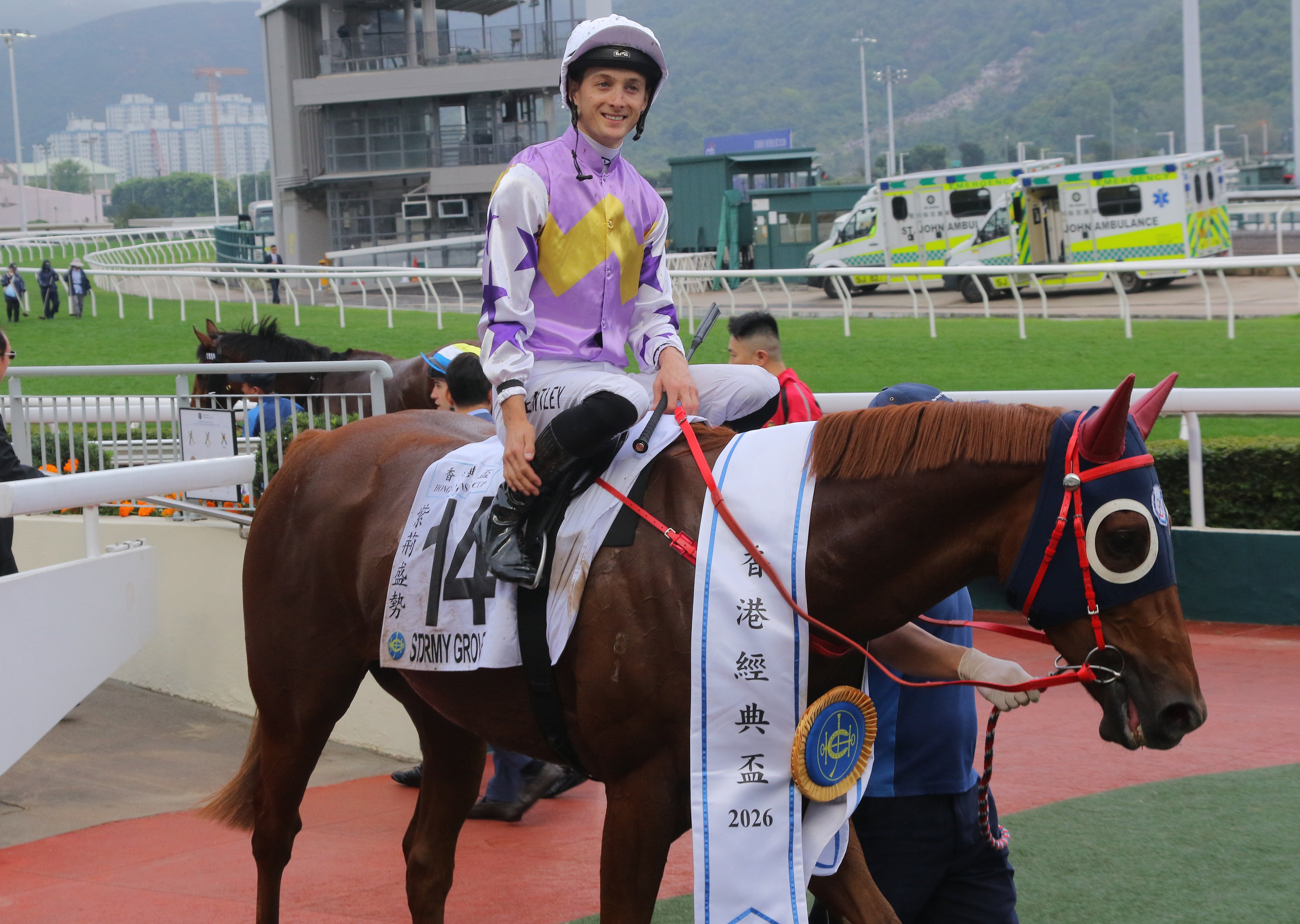 Harry Bentley is all smiles after winning the Classic Cup on Stormy Grove. Photos: Kenneth Chan