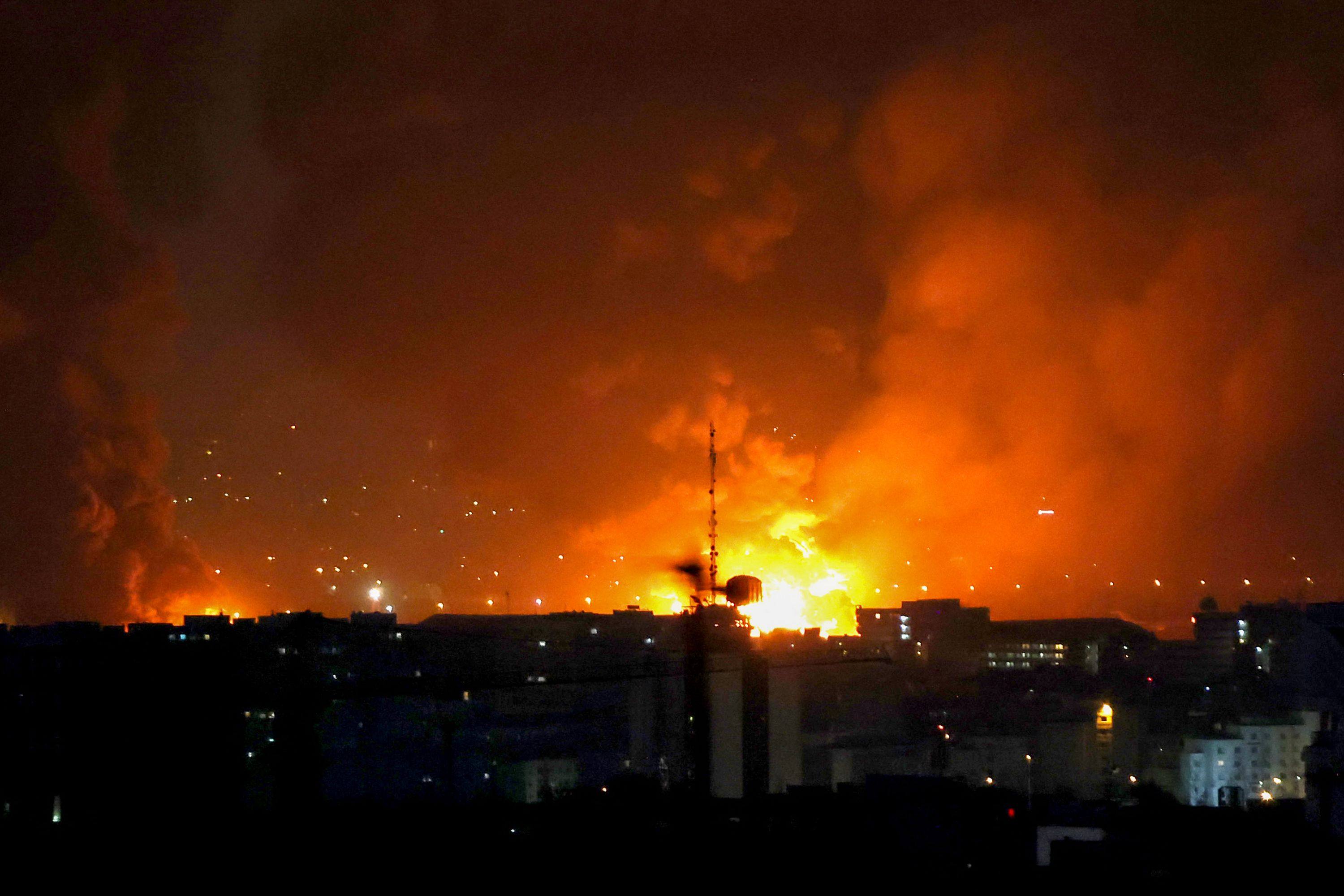 Smoke and fire rise after airstrikes at Mehrabad International Airport in Tehran. Photo: AFP