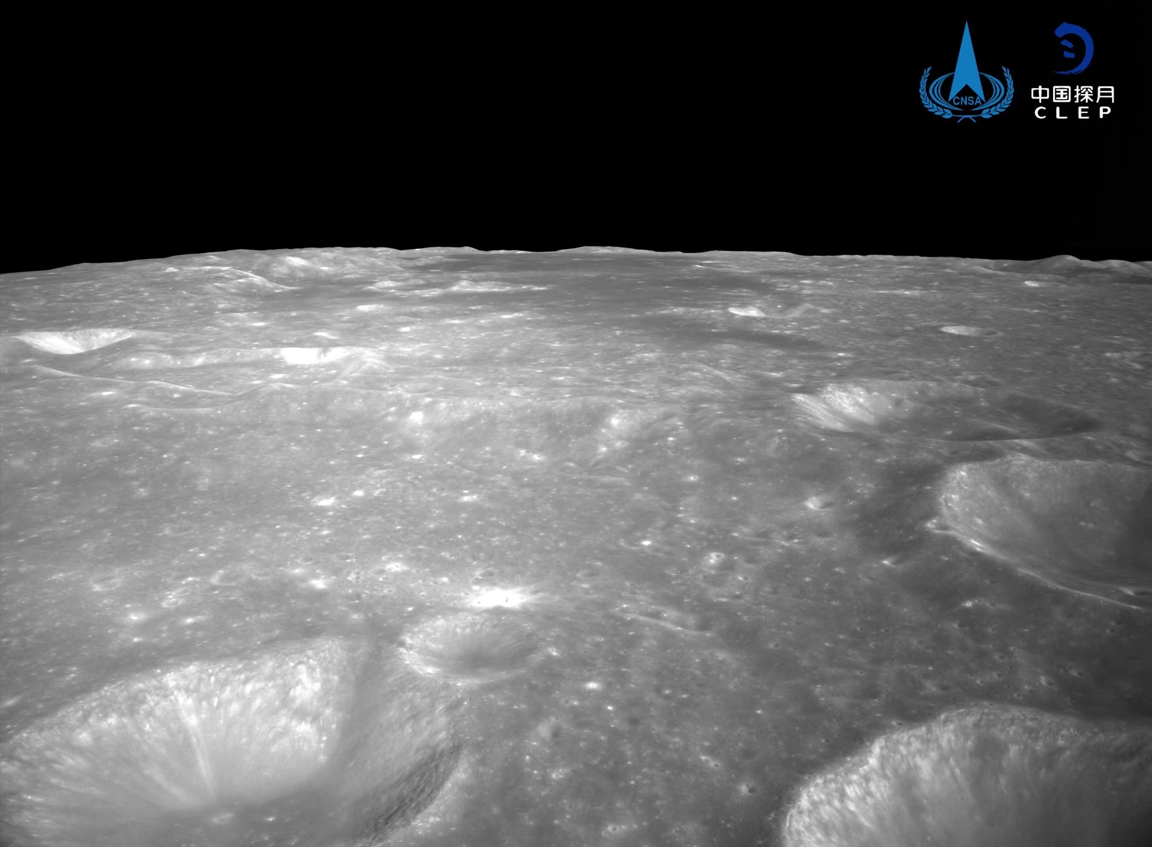 Image of the lunar surface as captured by the Chang’e-6 lander. Photo: Handout via Xinhua