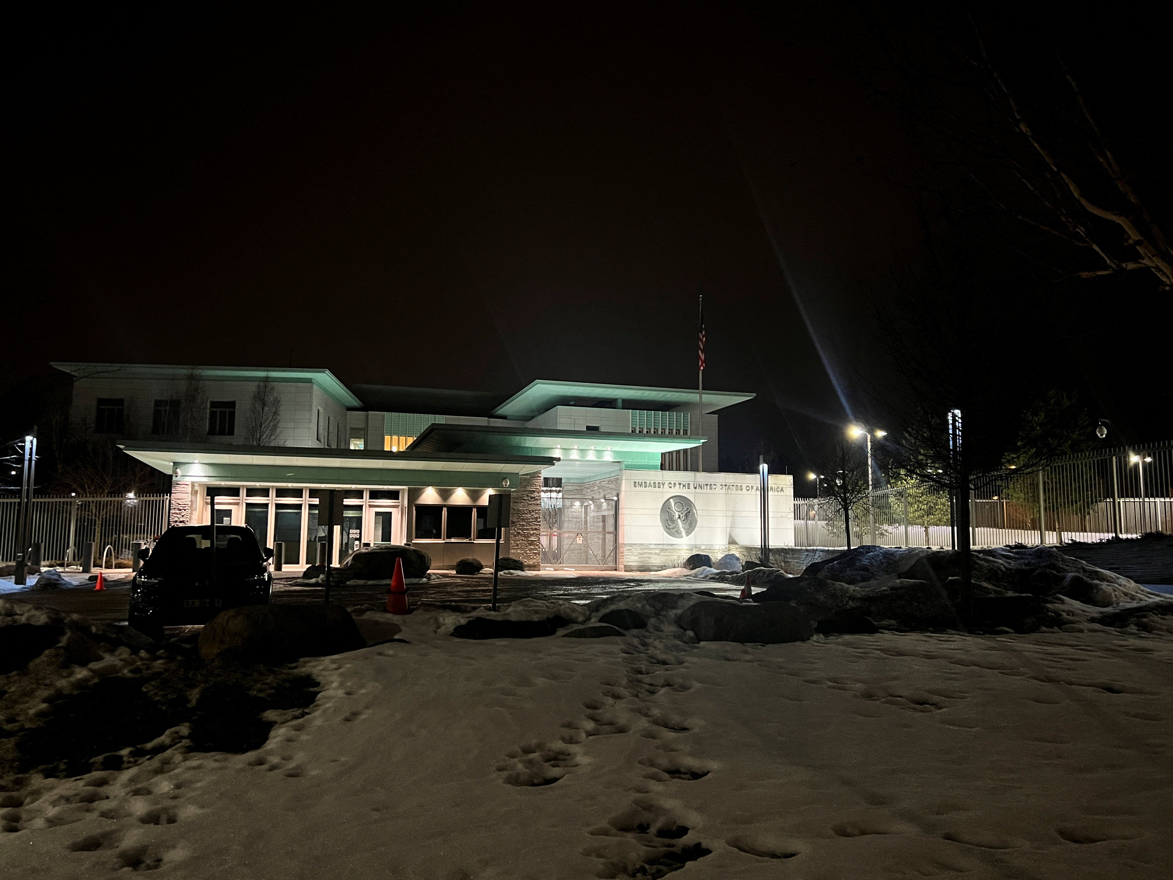 The US embassy in Oslo, Norway, on Sunday. Photo: Reuters