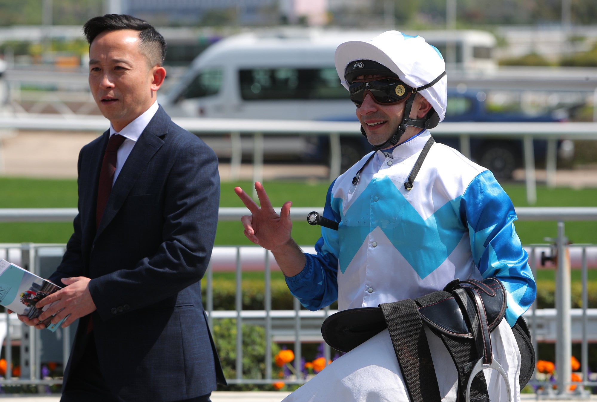 Andrea Atzeni rattles off his third winner of the afternoon. Andrea Atzeni rattles off his third winner of the afternoon.